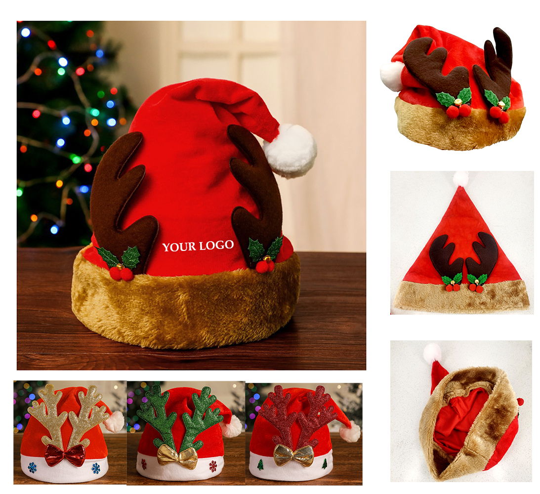 Santa Hat with Reindeer Antlers 1