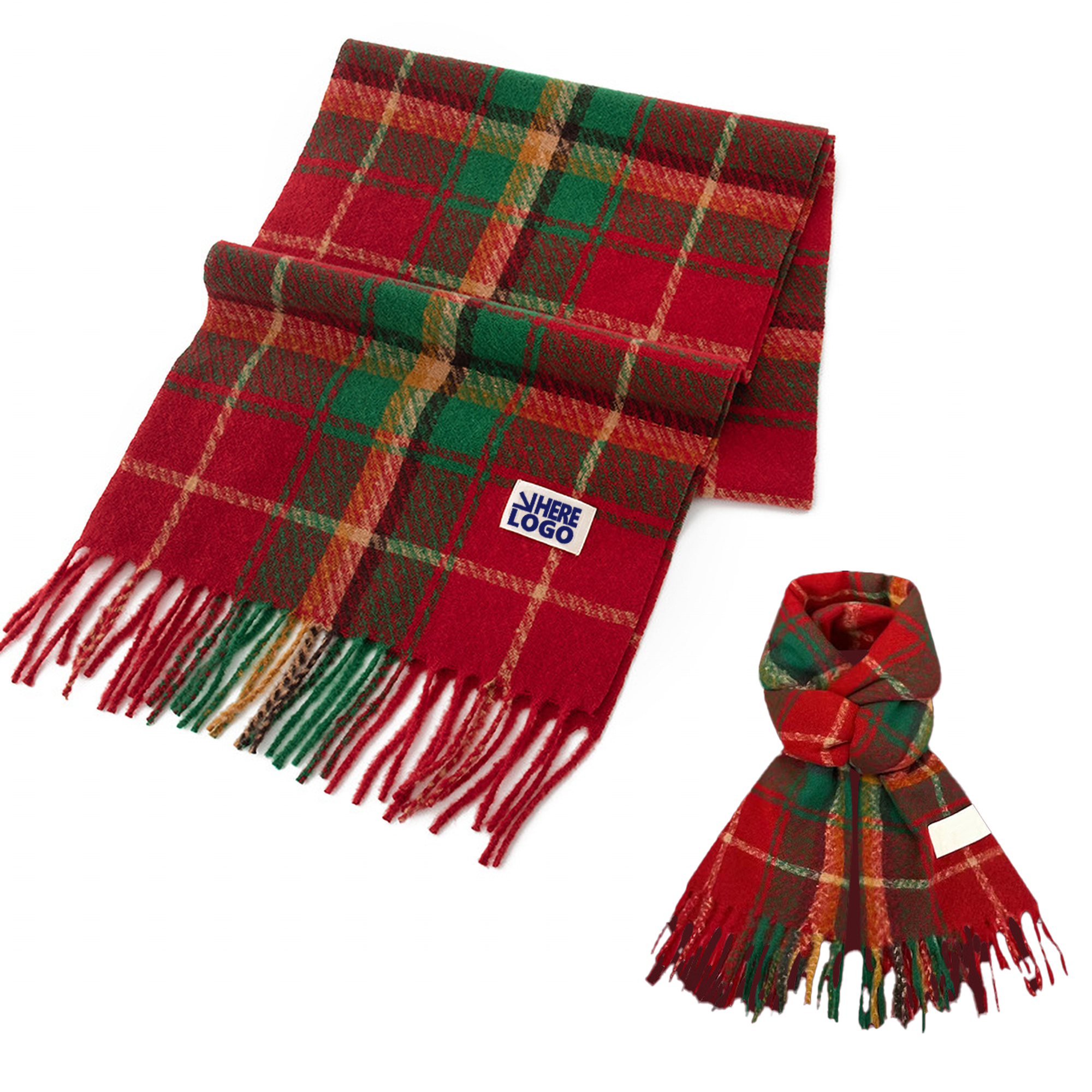 Feel Plush Plaid Scarf Versatile Fashion Accessory Christmas 2