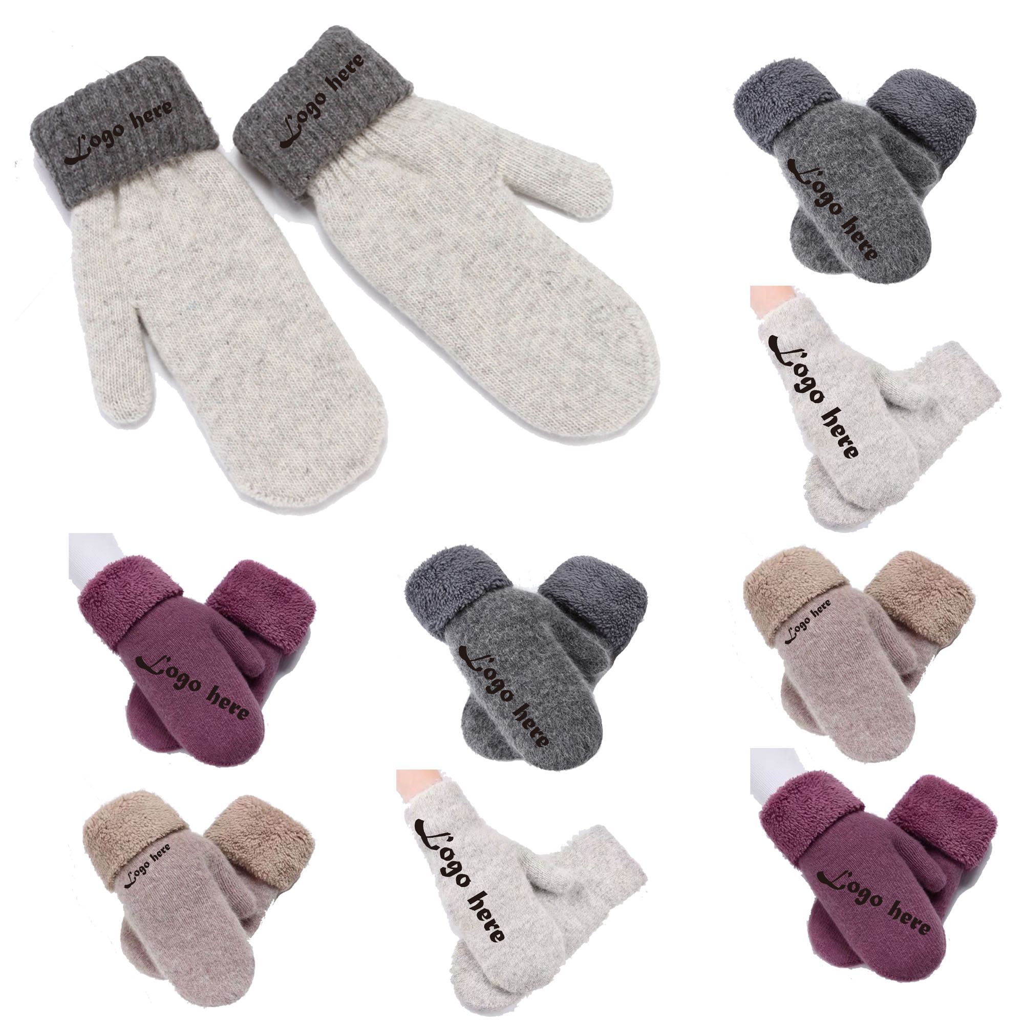 Winter Rabbit Fur Fingerless Gloves 2
