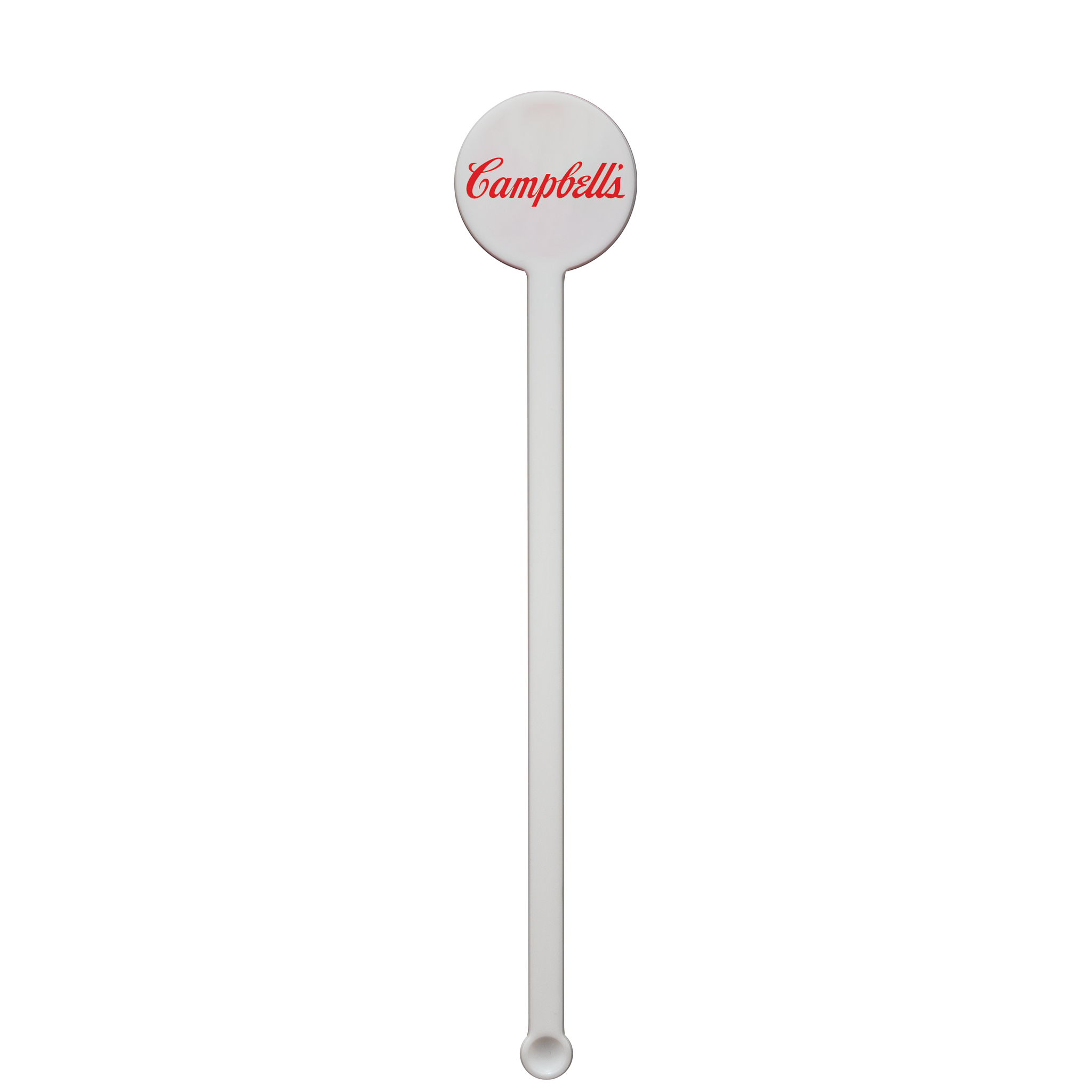 Plastic Drink Stirrer 6.000" Round White Tradition Print 2
