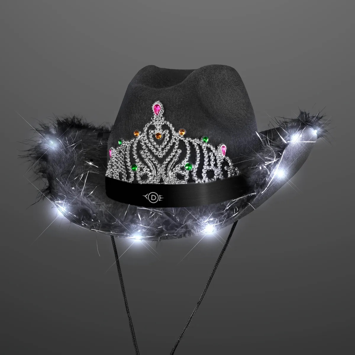 Light Up Cowgirl Hat with Black Band 10