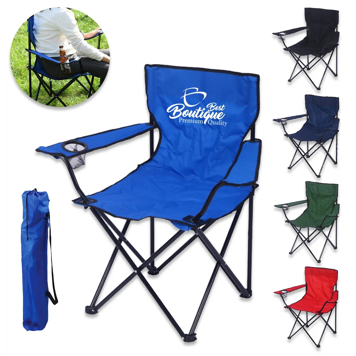 Folding Camping Chair Portable Outdoor Seat Lightweight 6