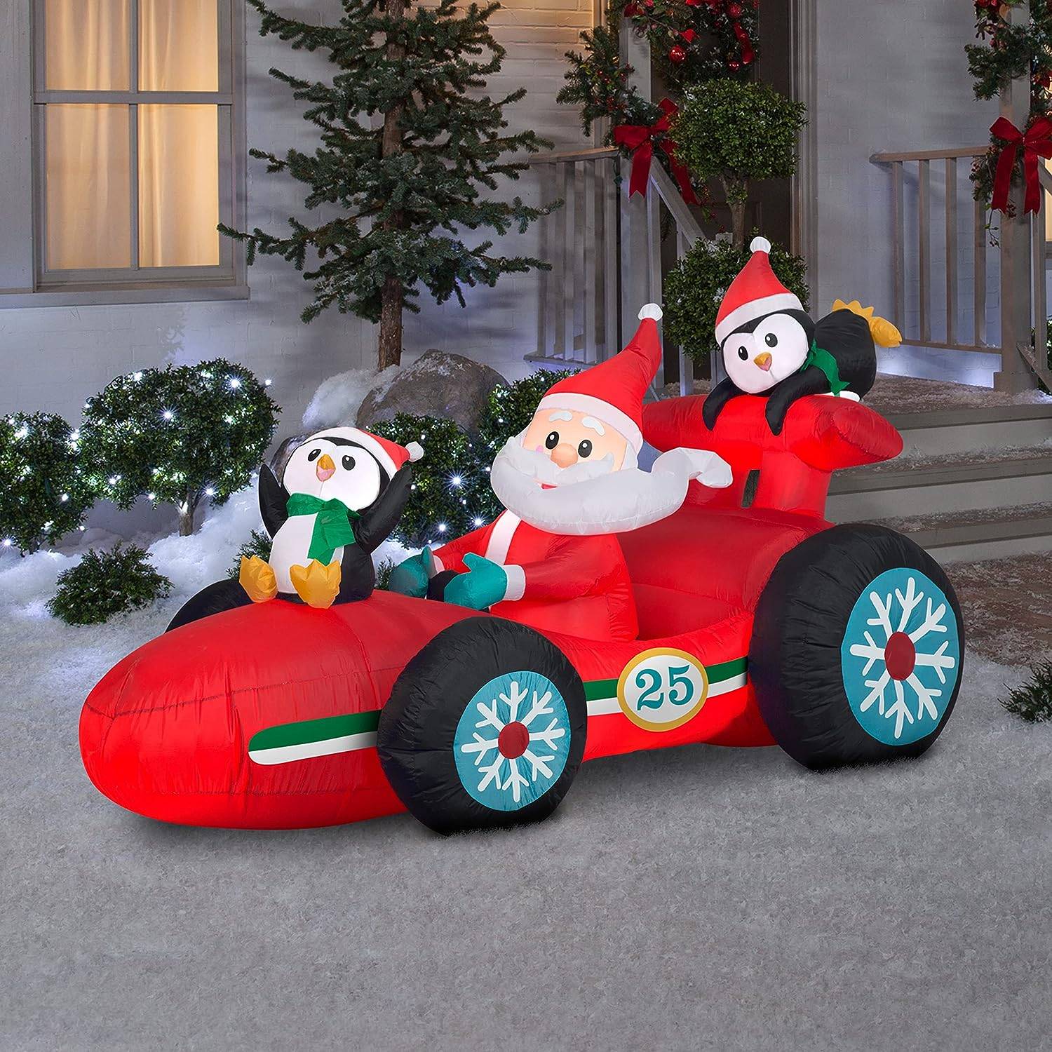 Christmas Inflatable Santa's Racecar with Penguins 3
