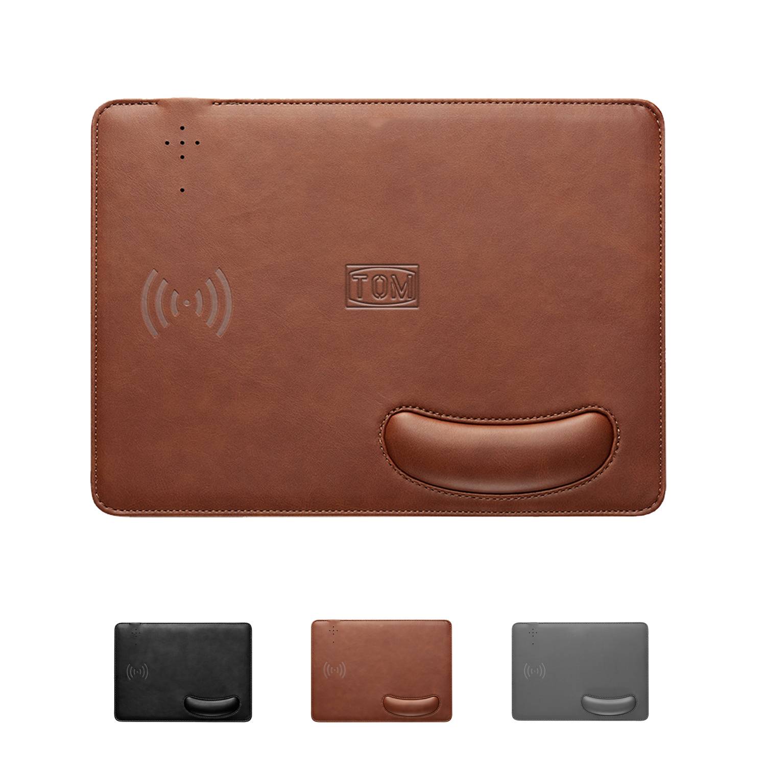 PU Leather 15W Fast Wireless Charging Mouse Pad 8