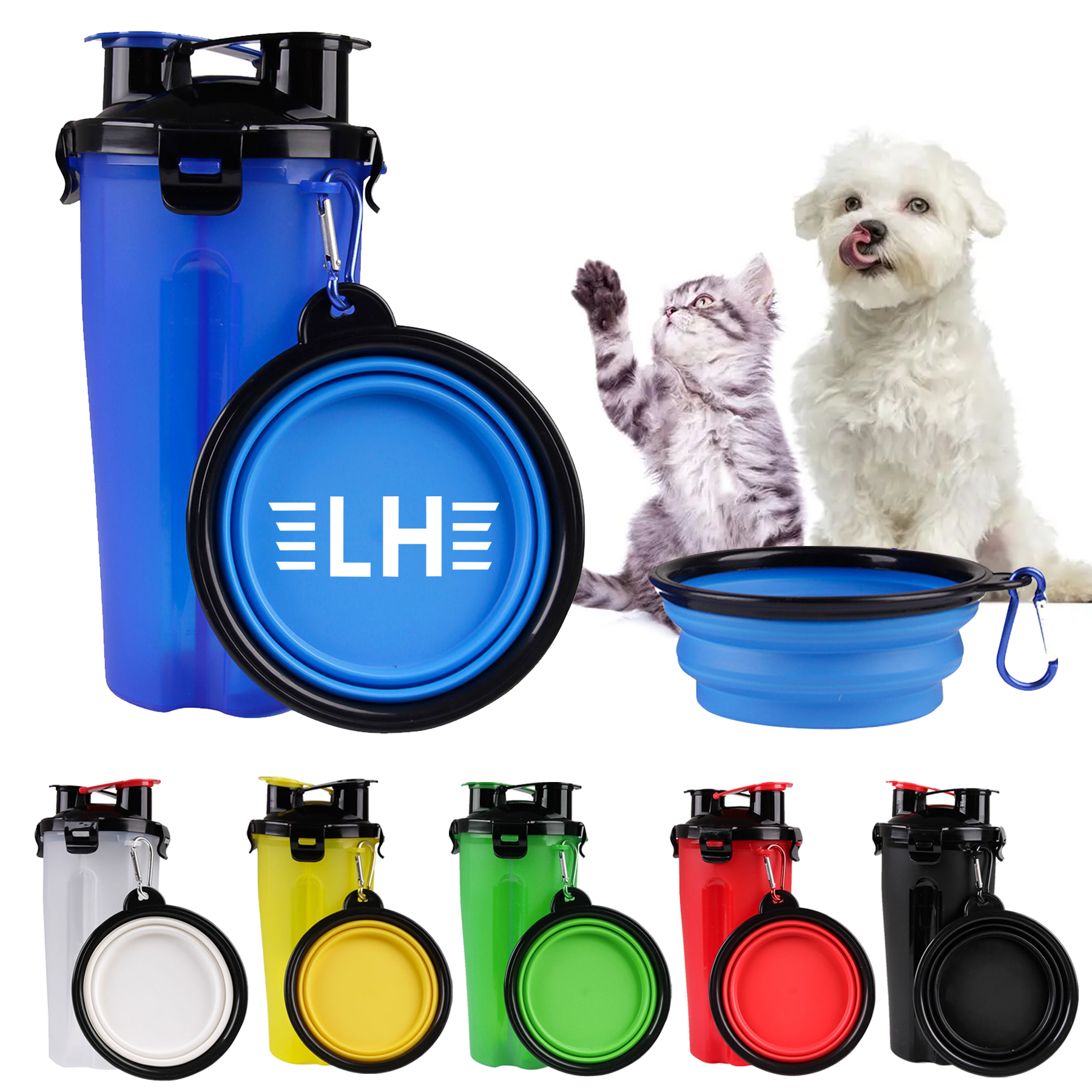 2 in 1 Portable Pet Dog Drinking Water Cup Bottle Bowl 7
