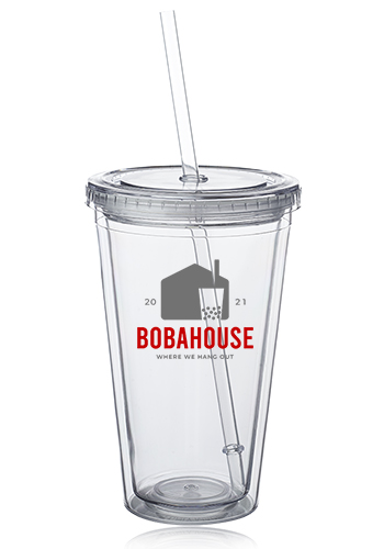 16 oz. Double Wall Acrylic Tumblers With Straws 45