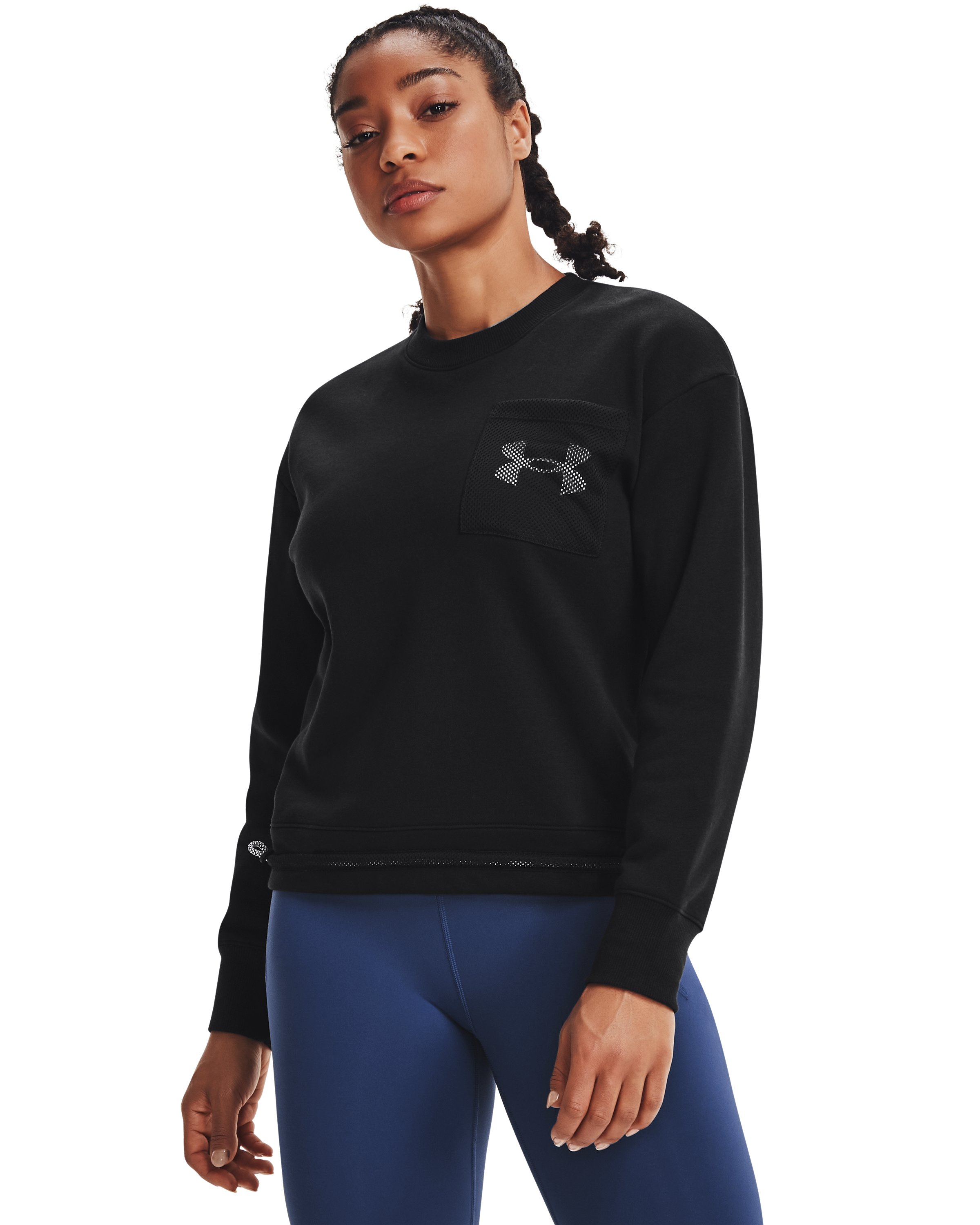 Women's UA Rival Fleece Mesh Crew 3