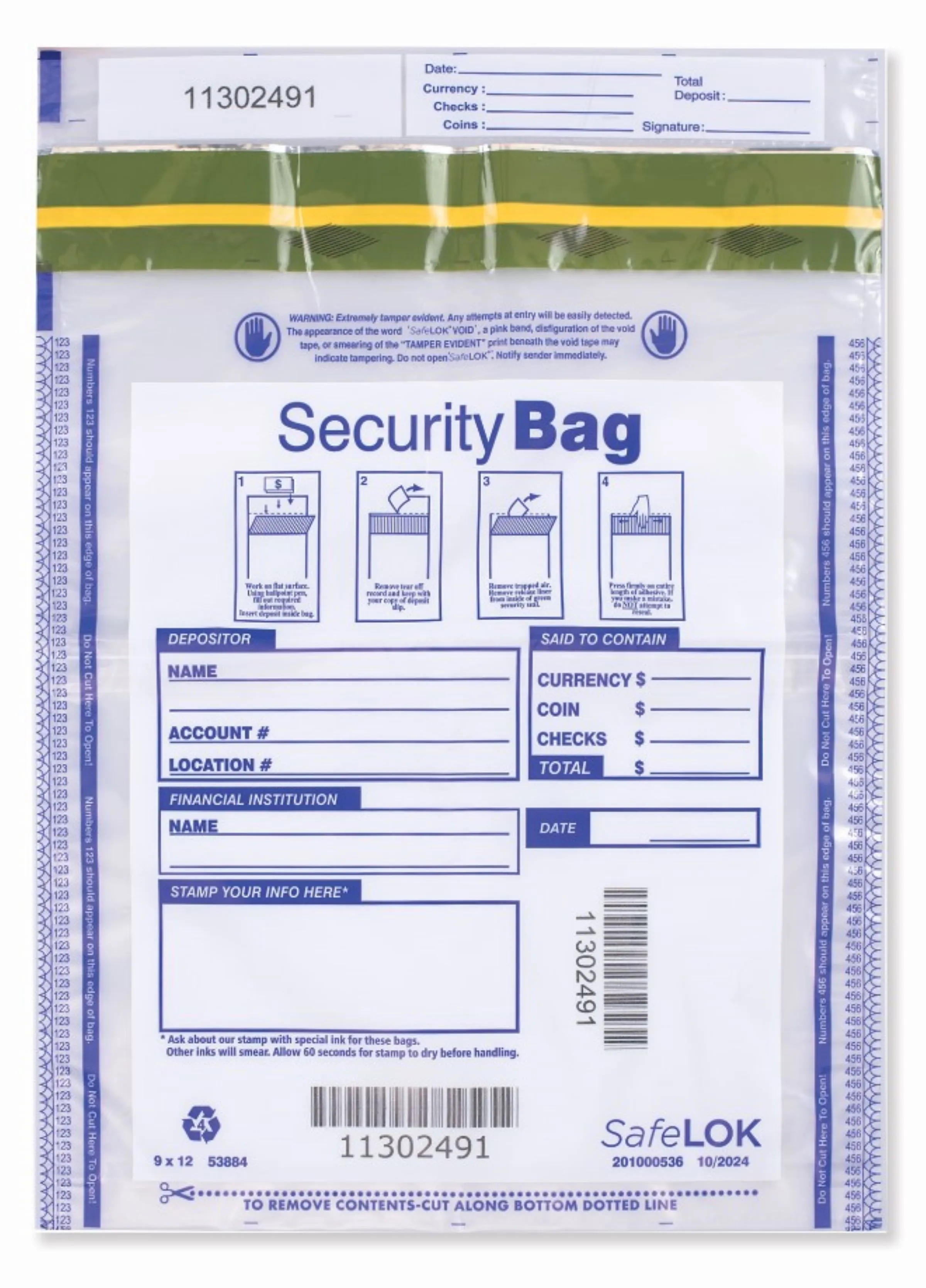Deposit Bags, Dual Pocket, Clear 2