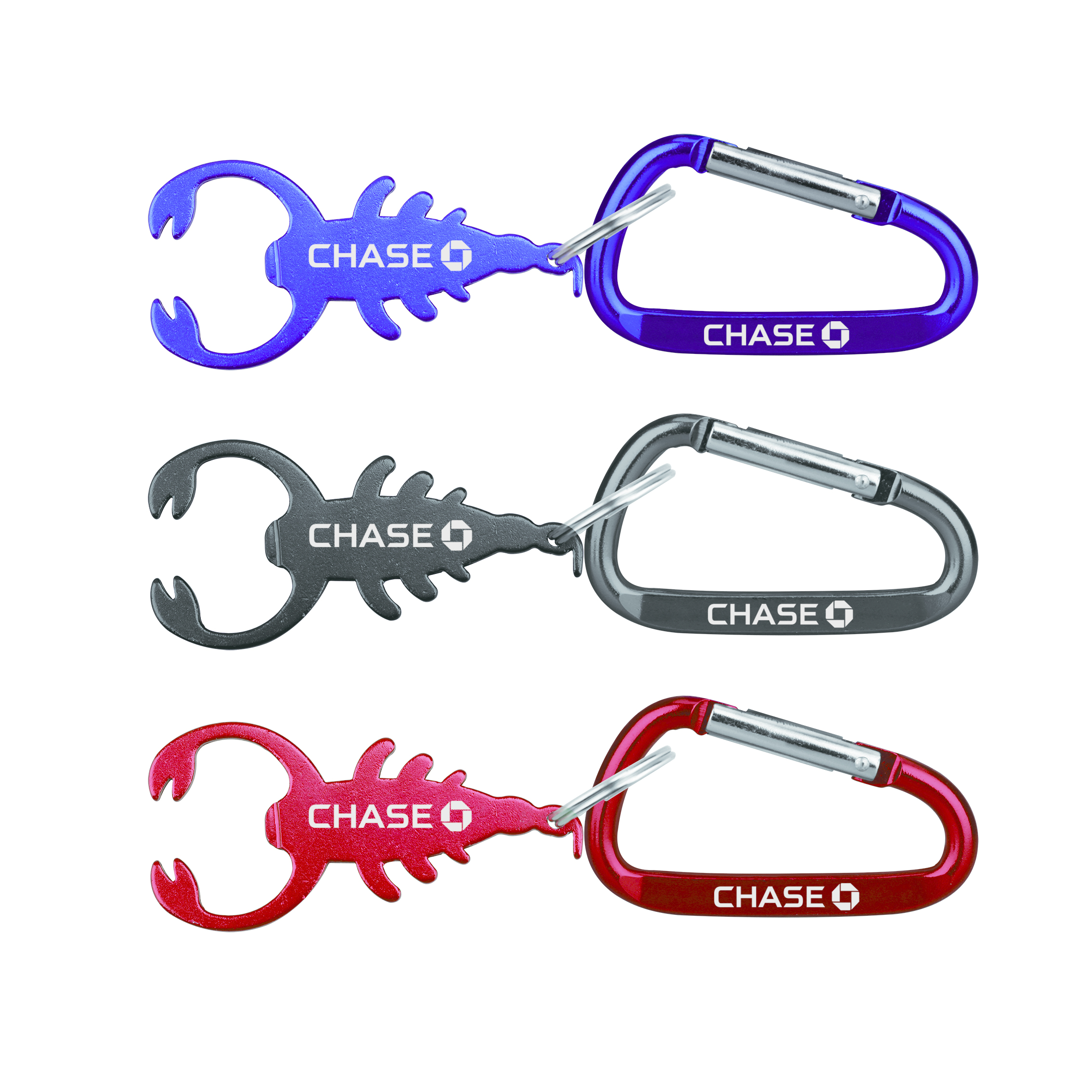 Scorpion Shape Bottle Opener w/ Key Chain & Carabiner
