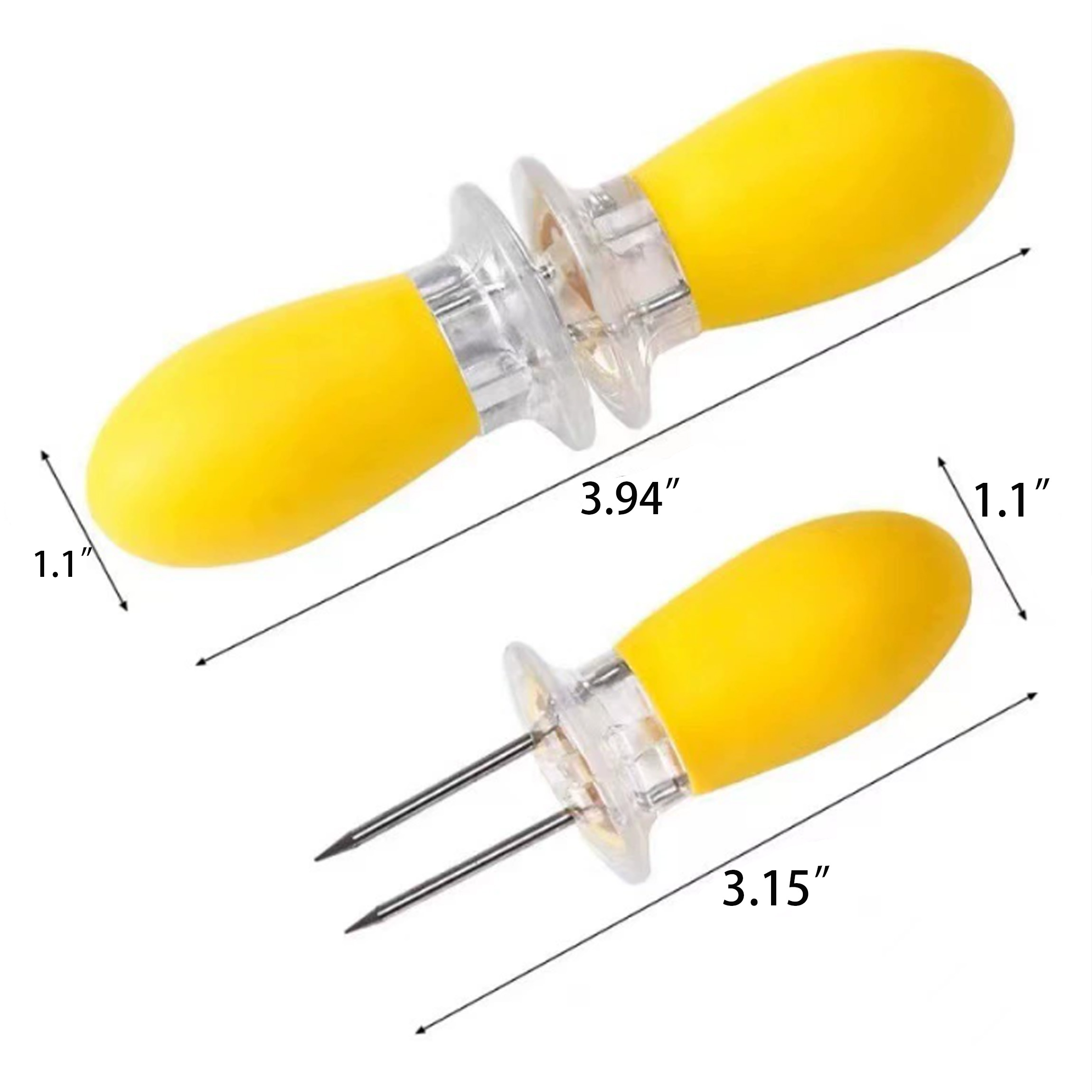 Stainless Steel Corn Cob Holders with Silicone Handle 5