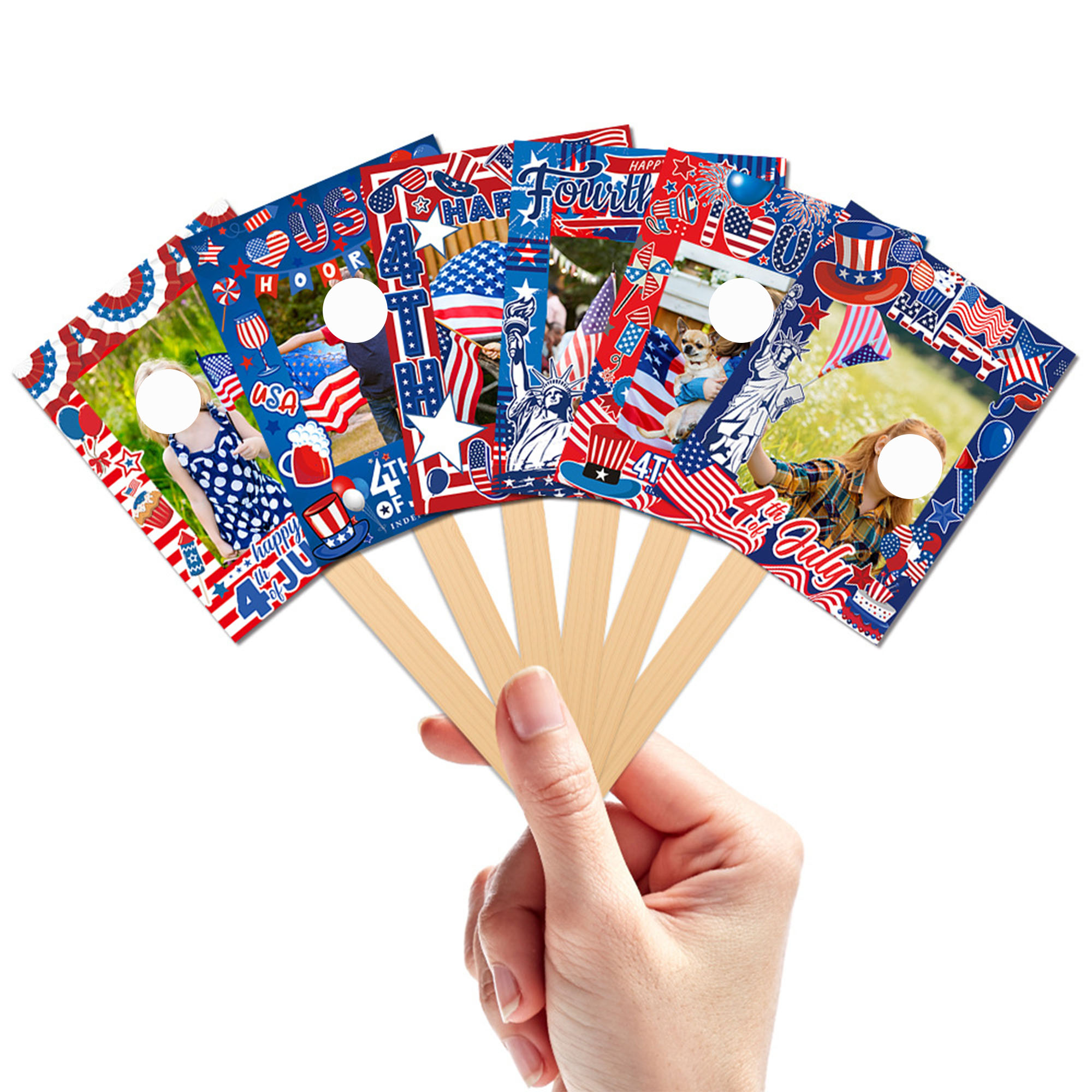 Patriotic Handheld Flag Photo Booth Frame 3