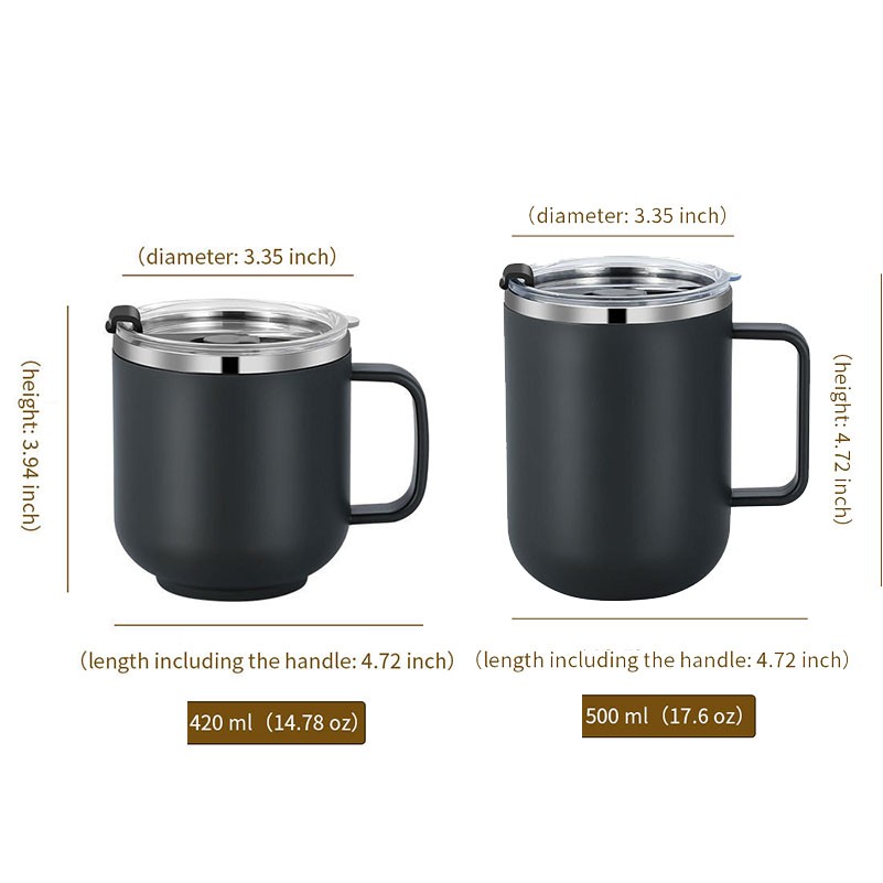 Stainless Steel Coffee Mug With Lid 14 OZ 3