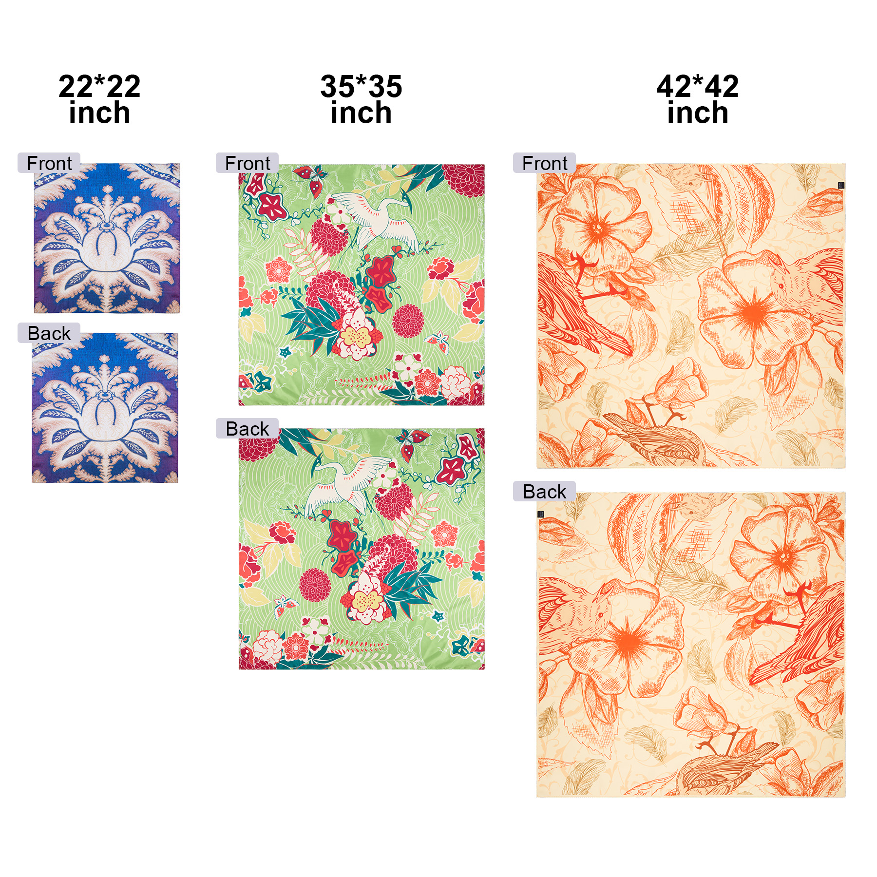 Silk-like Satin Square Bandanna (Machine Washable) 8