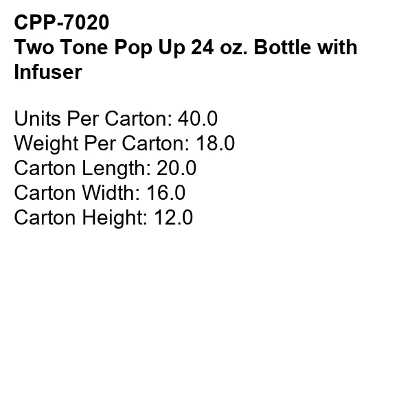 Two Tone Pop Up 24 oz. Bottle with Infuser 7
