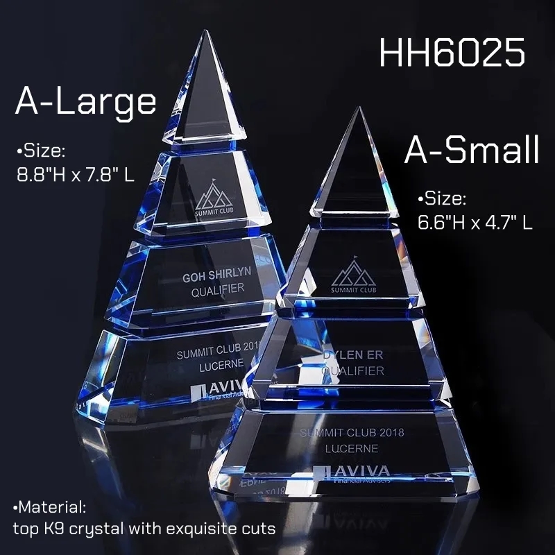 Crystal Pyramid Trophy Award Supplier 2