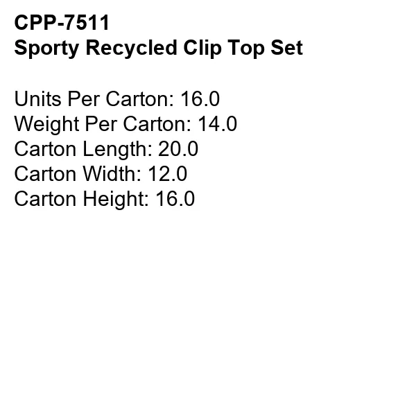 Sporty Recycled Clip Top Set 12