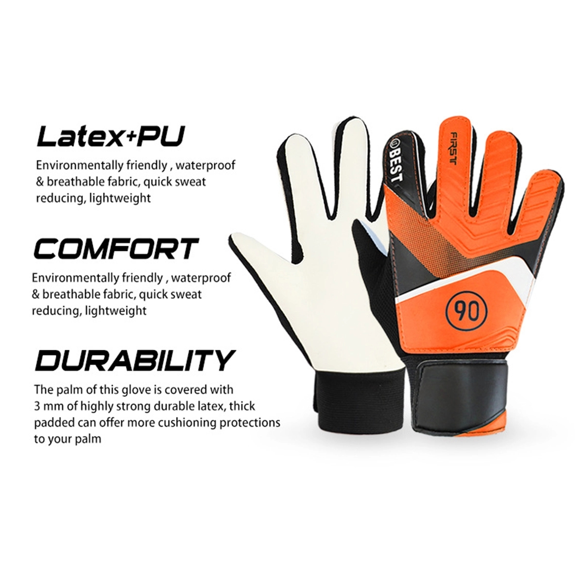 Sports Soccer Goalkeeper Football Gloves for Kids 3