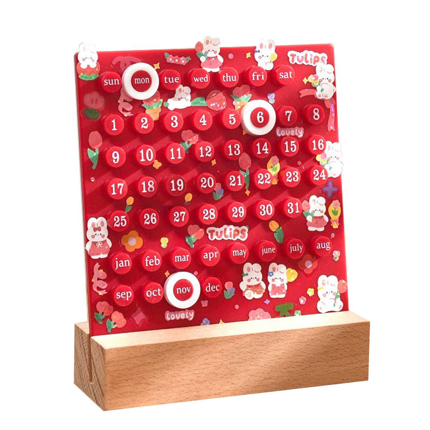 Perpetual Desk Wood Calendar 2