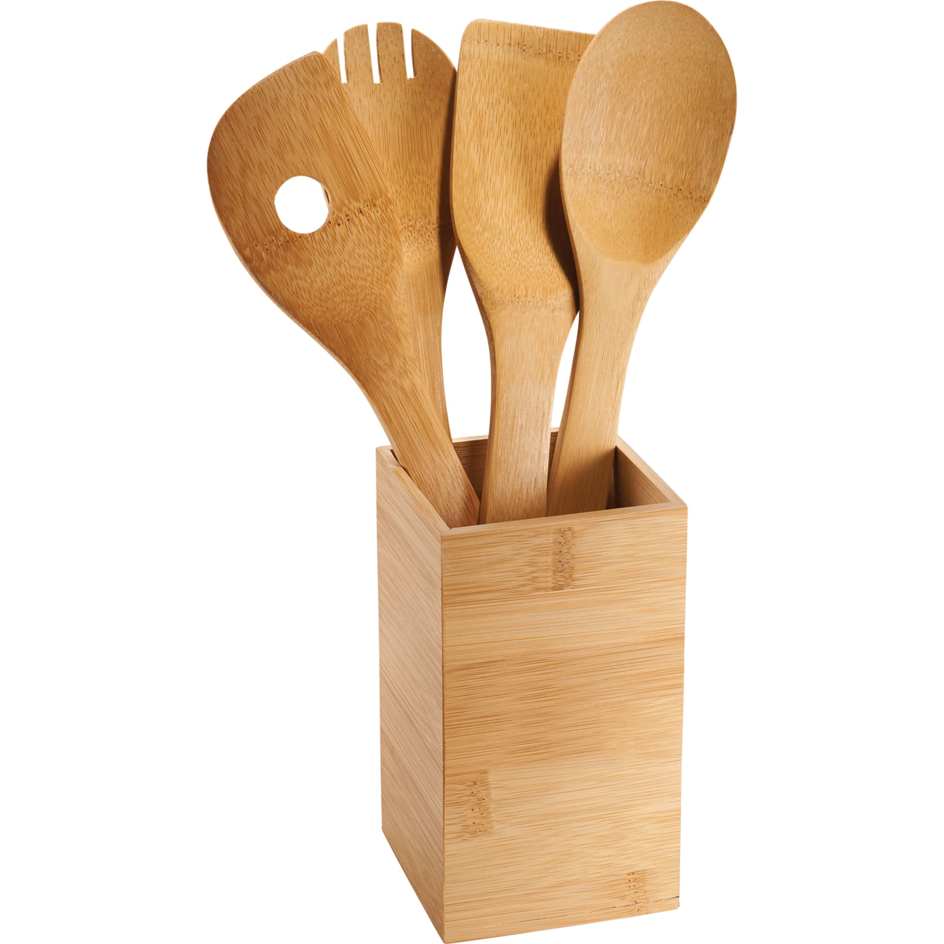 Bamboo 4-piece Kitchen Tool Set and Canister 23