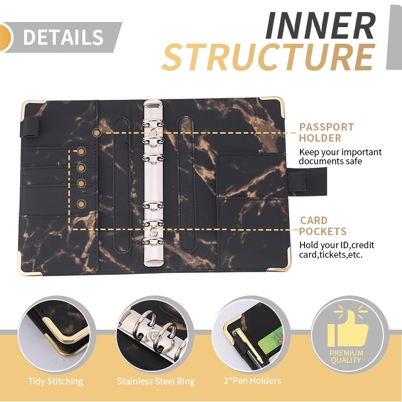 PU Leather A6 Budget Planner Binder Notebook 2