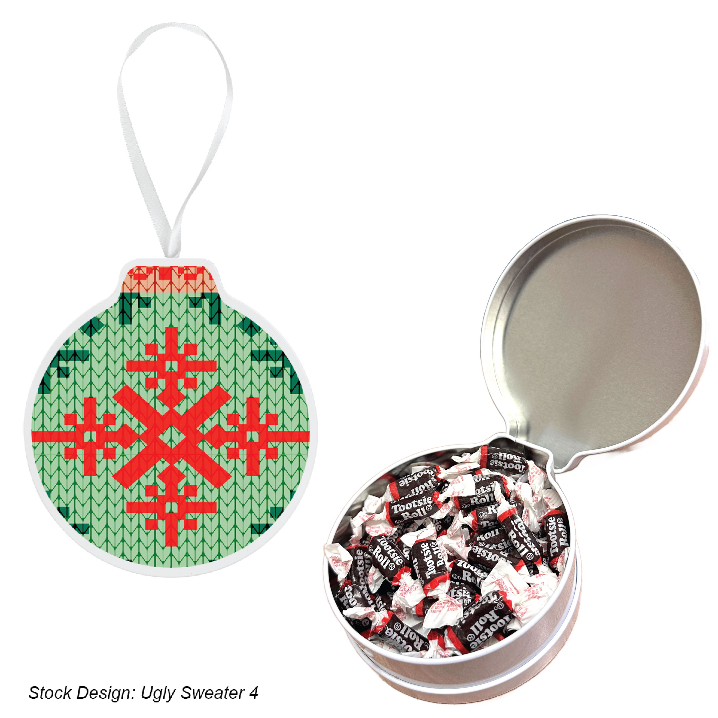 FULL COLOR ORNAMENT TIN WITH CANDY 24
