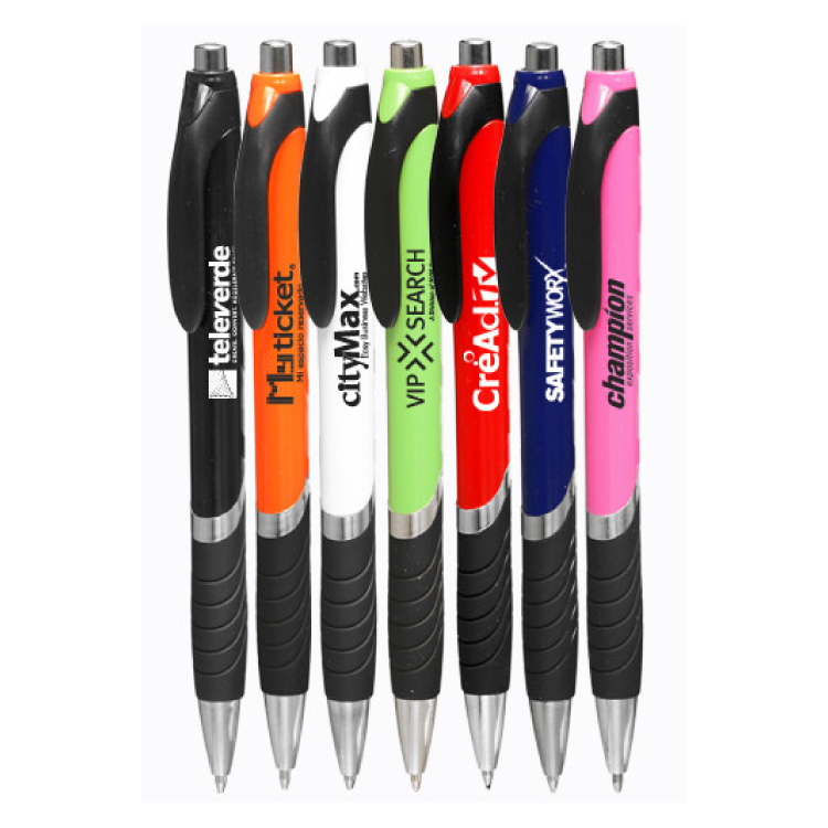 Bright Colors Rubber Grip Ballpoint Pen 8