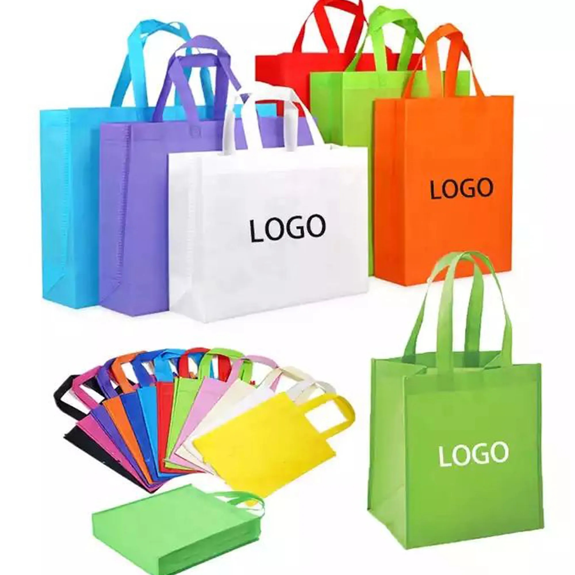MOQ 20PCS Printed Promotional Reusable Shopping Nonwoven Bag 4