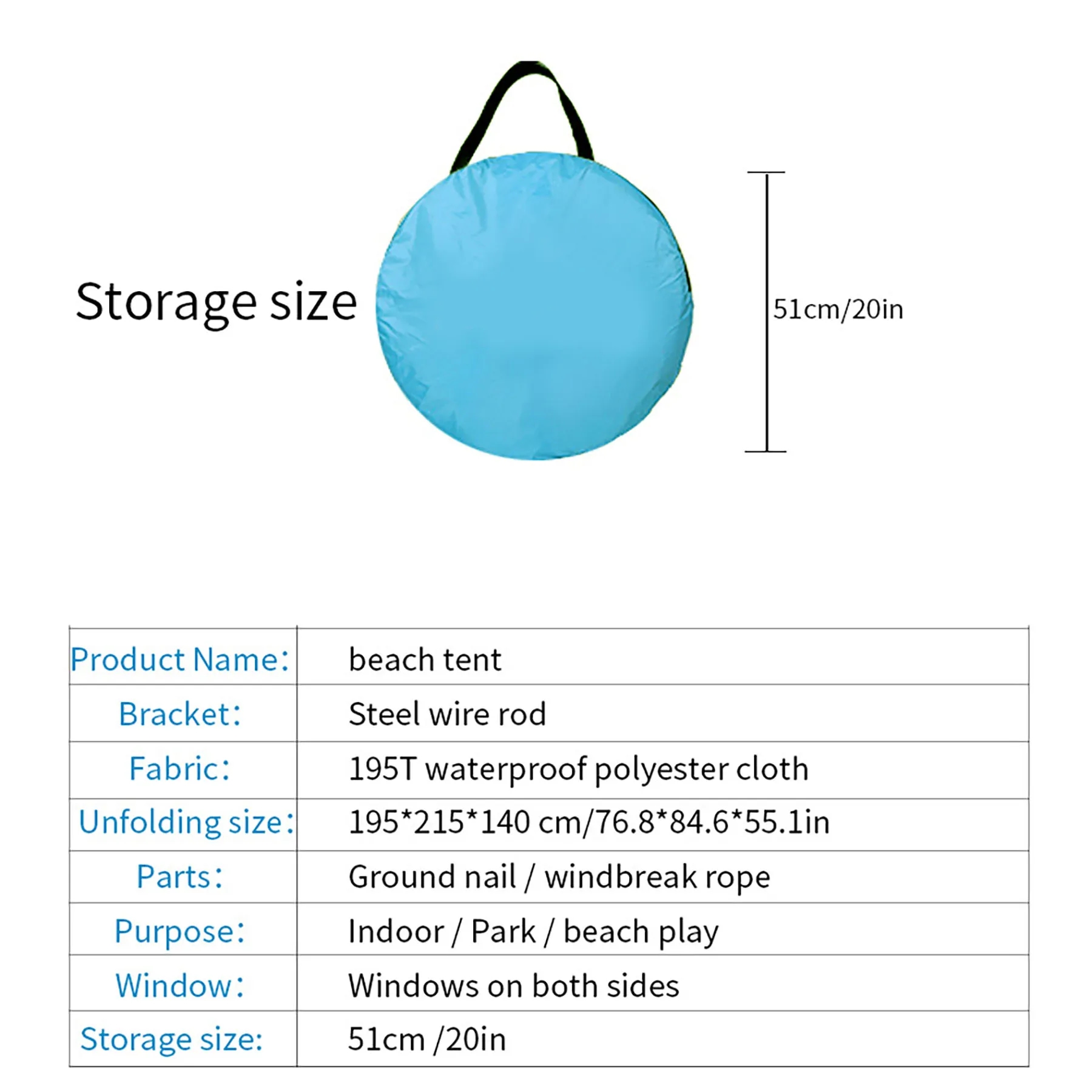 Portable Pop Up Beach Tent 5