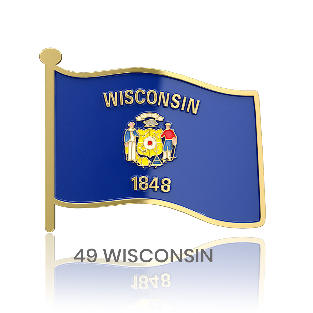 1" Stock Flag Pins 40