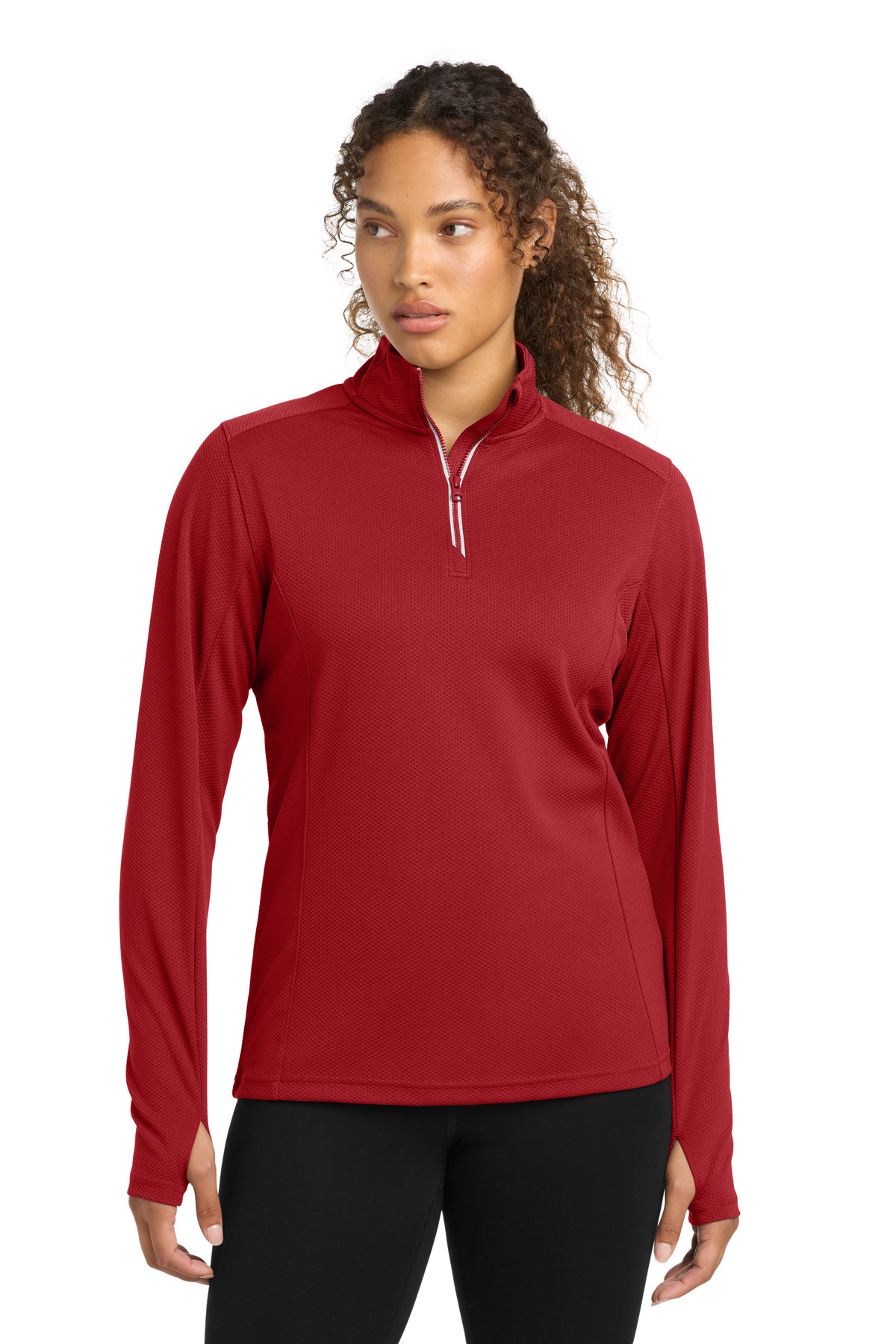 Sport-Tek Women's Sport-Wick Textured 1/4-Zip Pullover. LST860 29