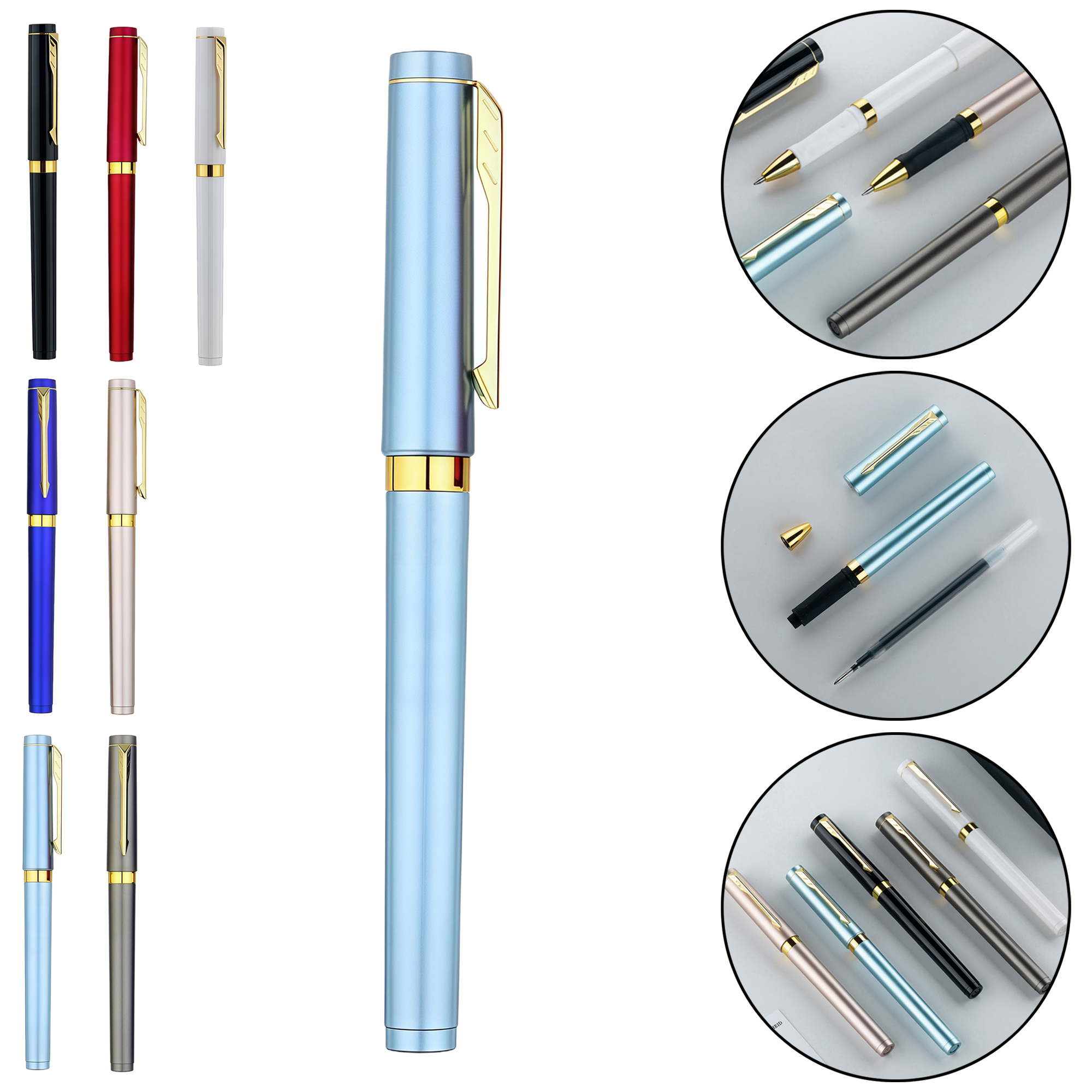 Premium 0.7mm Black Gel Pen with Large Ink Capacity - Smooth Writing Metal-like Finish 3