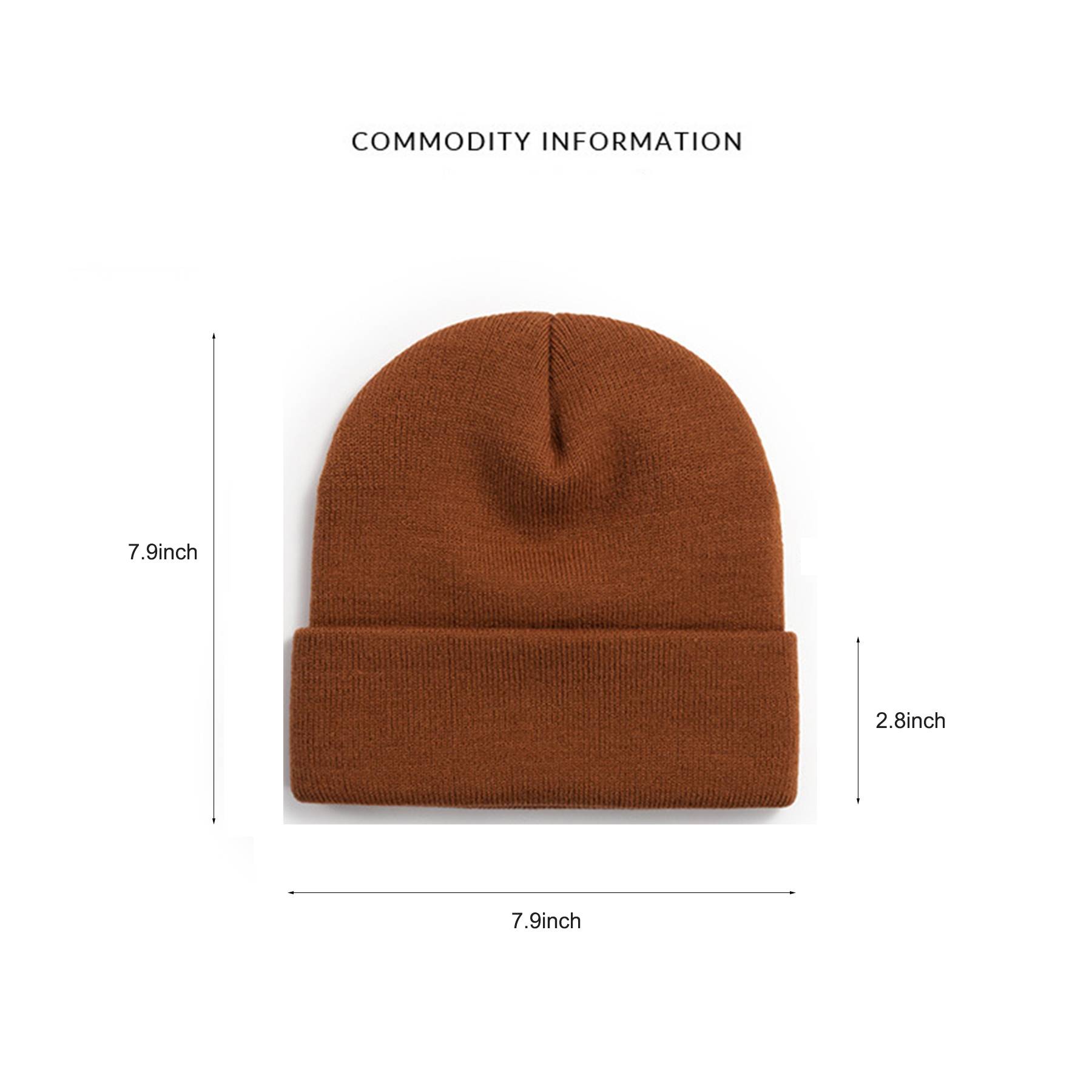 Women's gloss plate solid color acrylic beanie 2