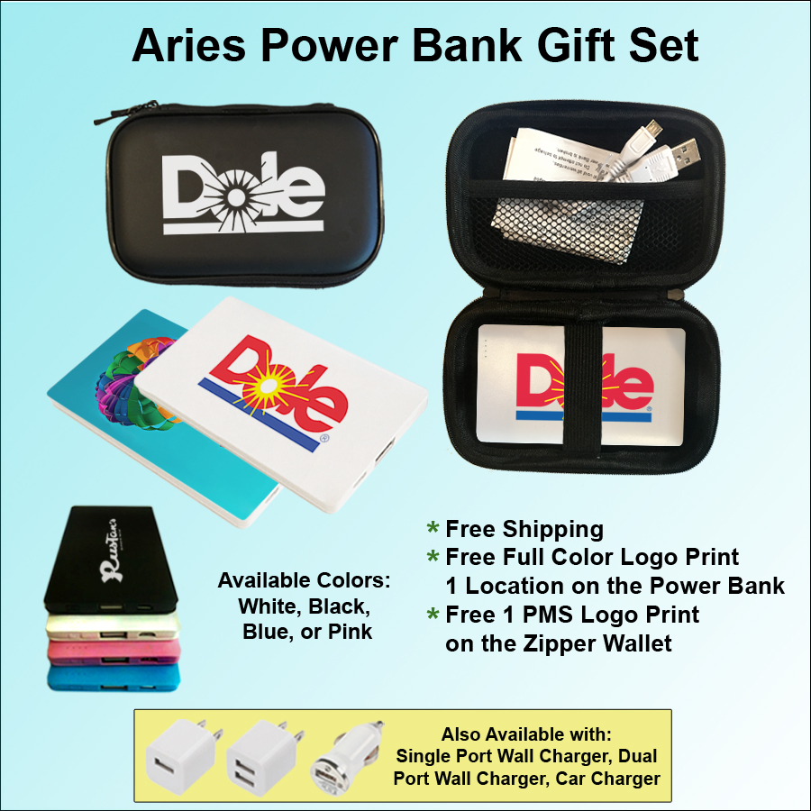 Aries Super Slim Power Bank Gift Set - 2500 mAh