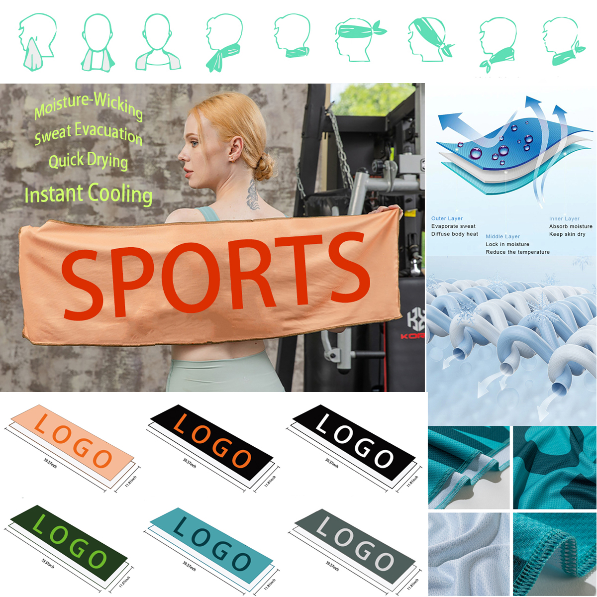 Full Color Sports Cooling Towel 7