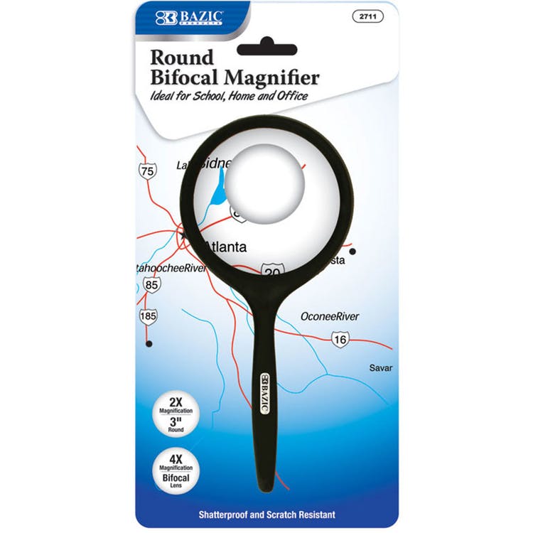 3" Round Magnifier with 4X Bifocal - Handheld 2