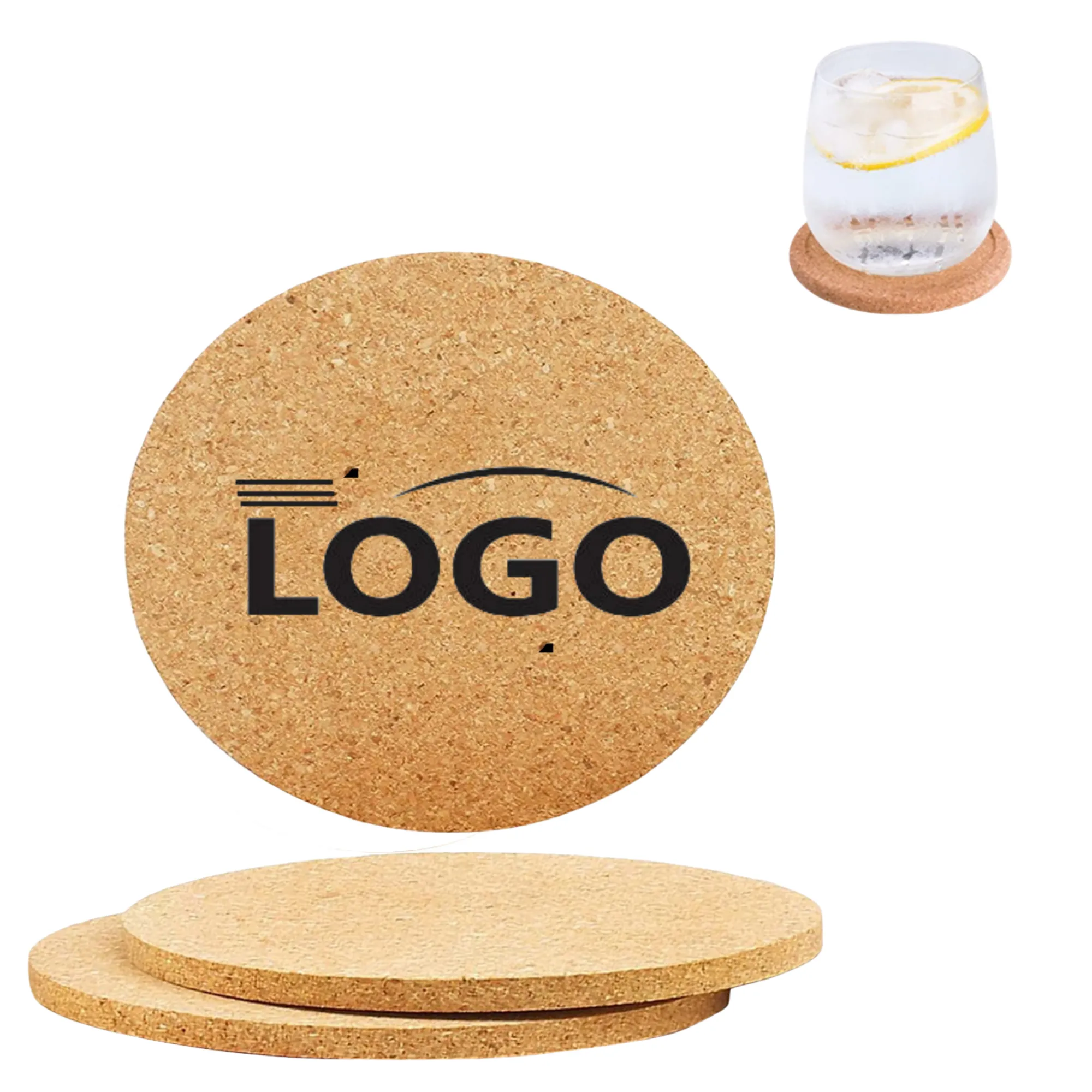 Natural Round Cork Coasters MOQ 50 3