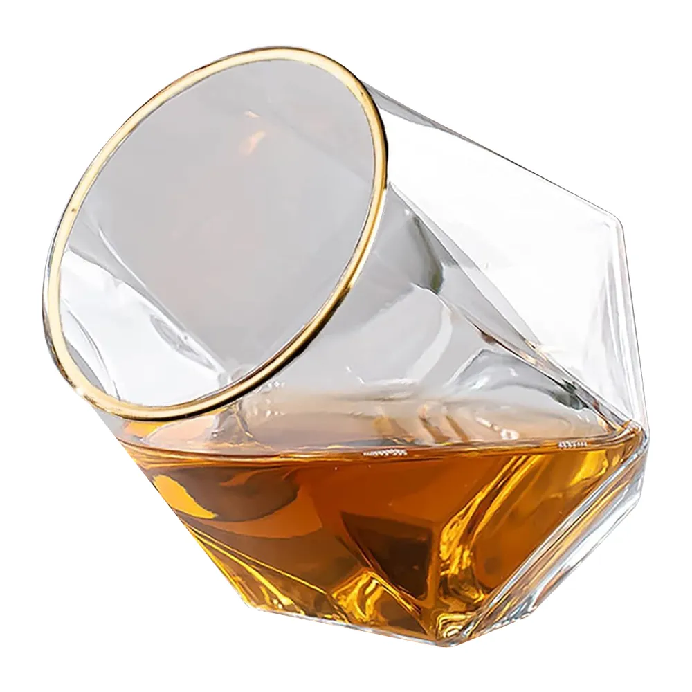10.5oz. Gold Rimmed Diamond Wine Glass 3