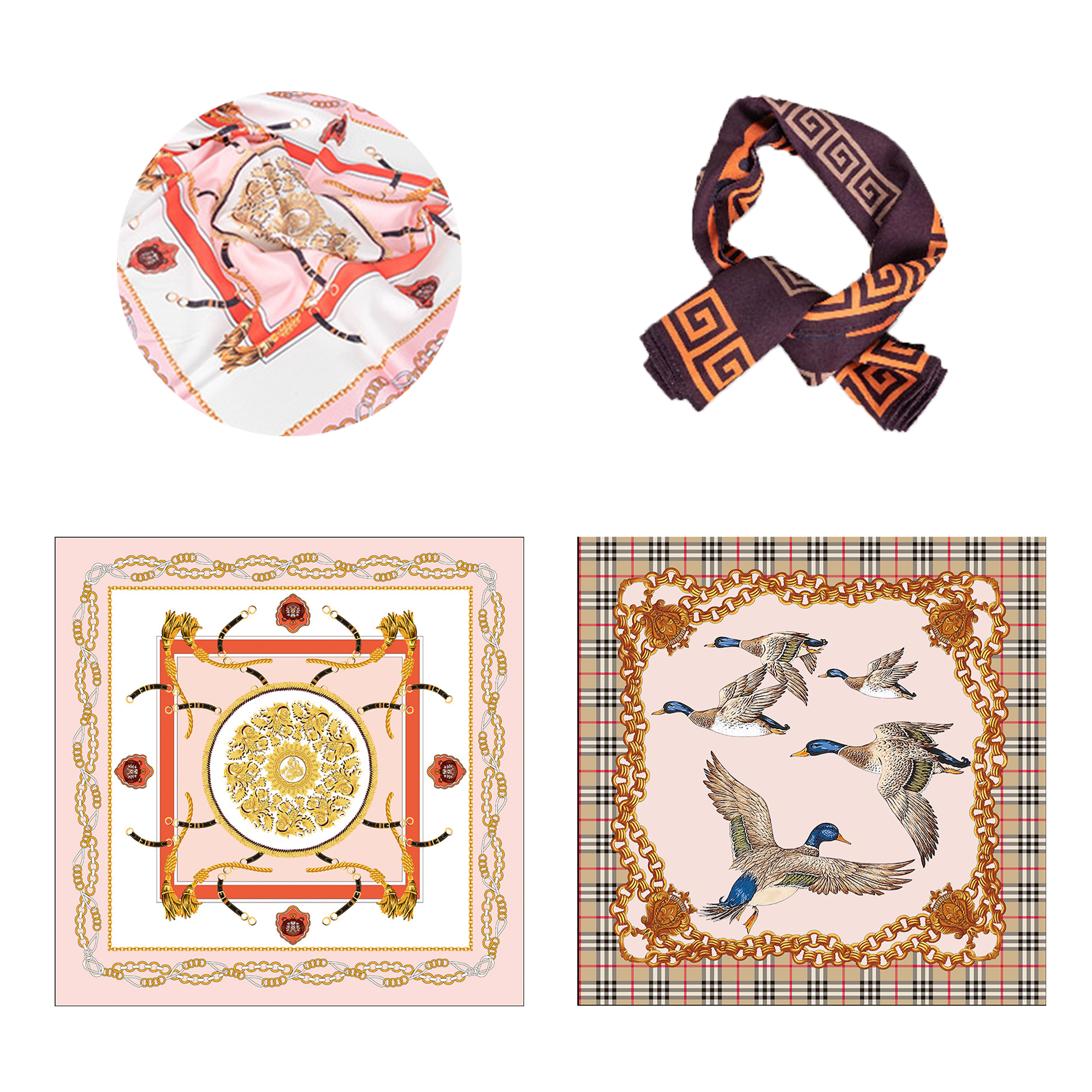 Large Square-Shaped Silk Scarf 3