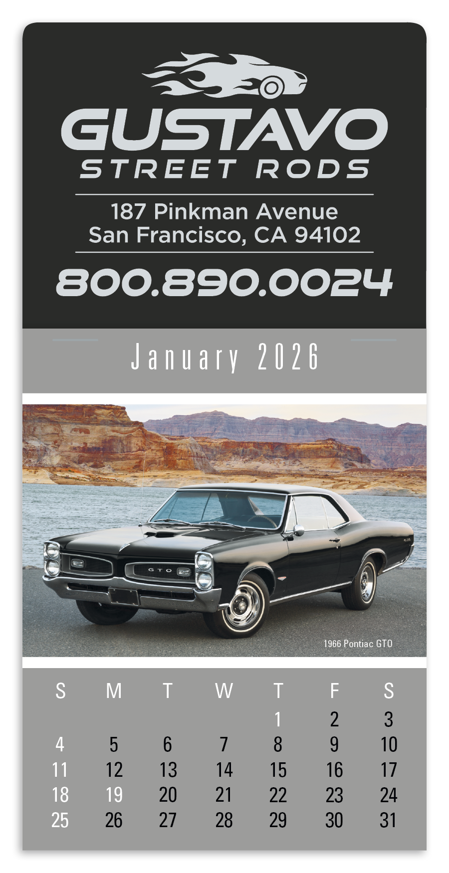 Press-N-Stick Cruisin' Cars Calendar