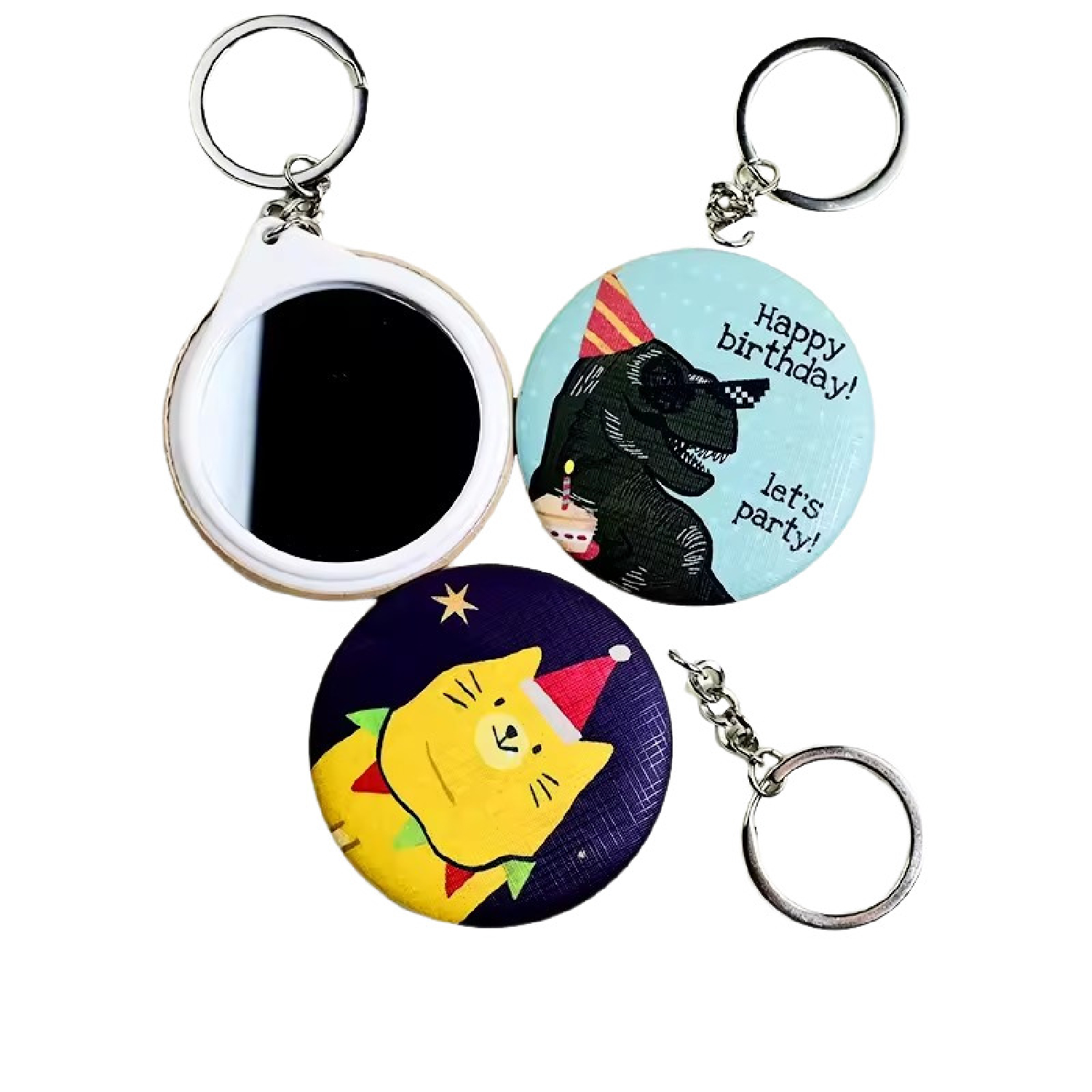 Full Color Tin Mirror Keychain 4
