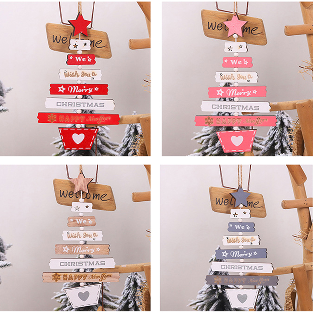 Christmas Tree Wooden Letter Pendant 2