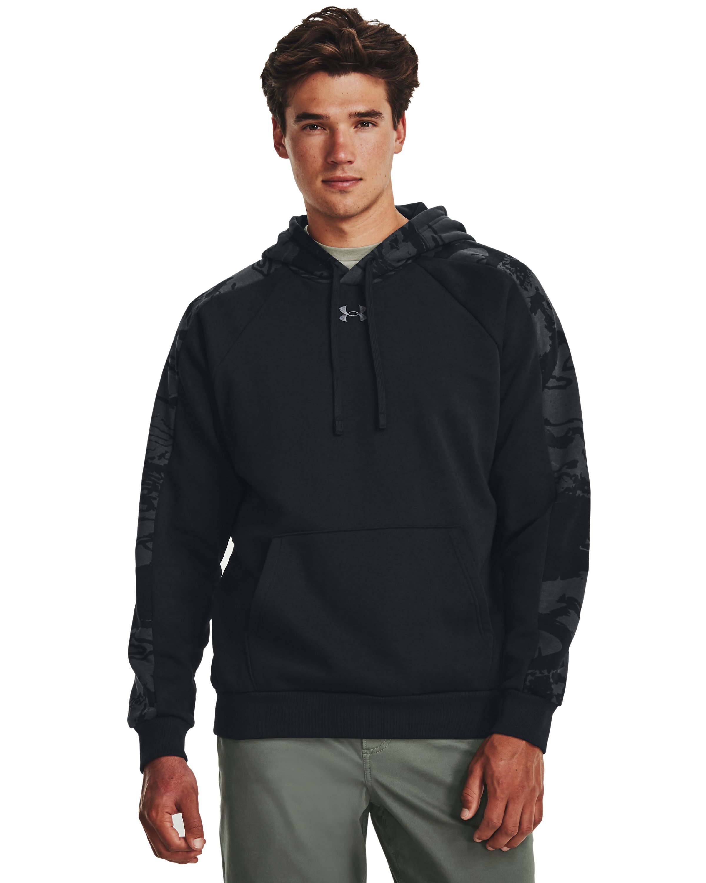 Men's UA Rival Fleece Camo Blocked Hoodie, custom hoodie or sweatshirt with logo imprint 6