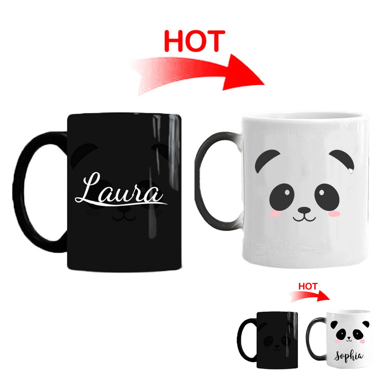 10oz Panda Color Changing Ceramic Coffee Mug 3