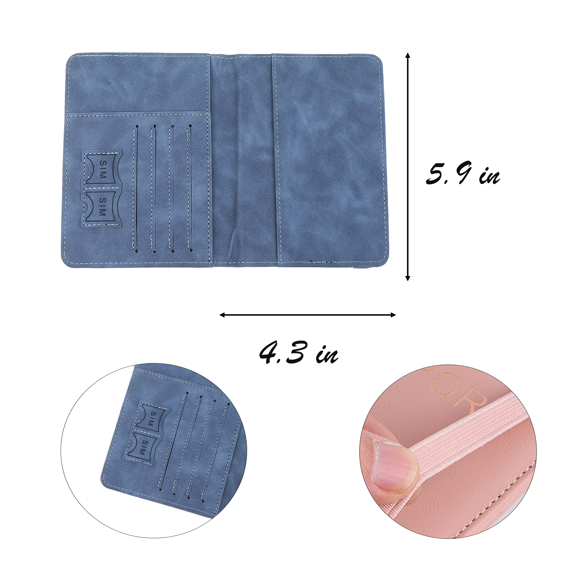 Strappy PU Passport Holder And Card Holder Travel 9