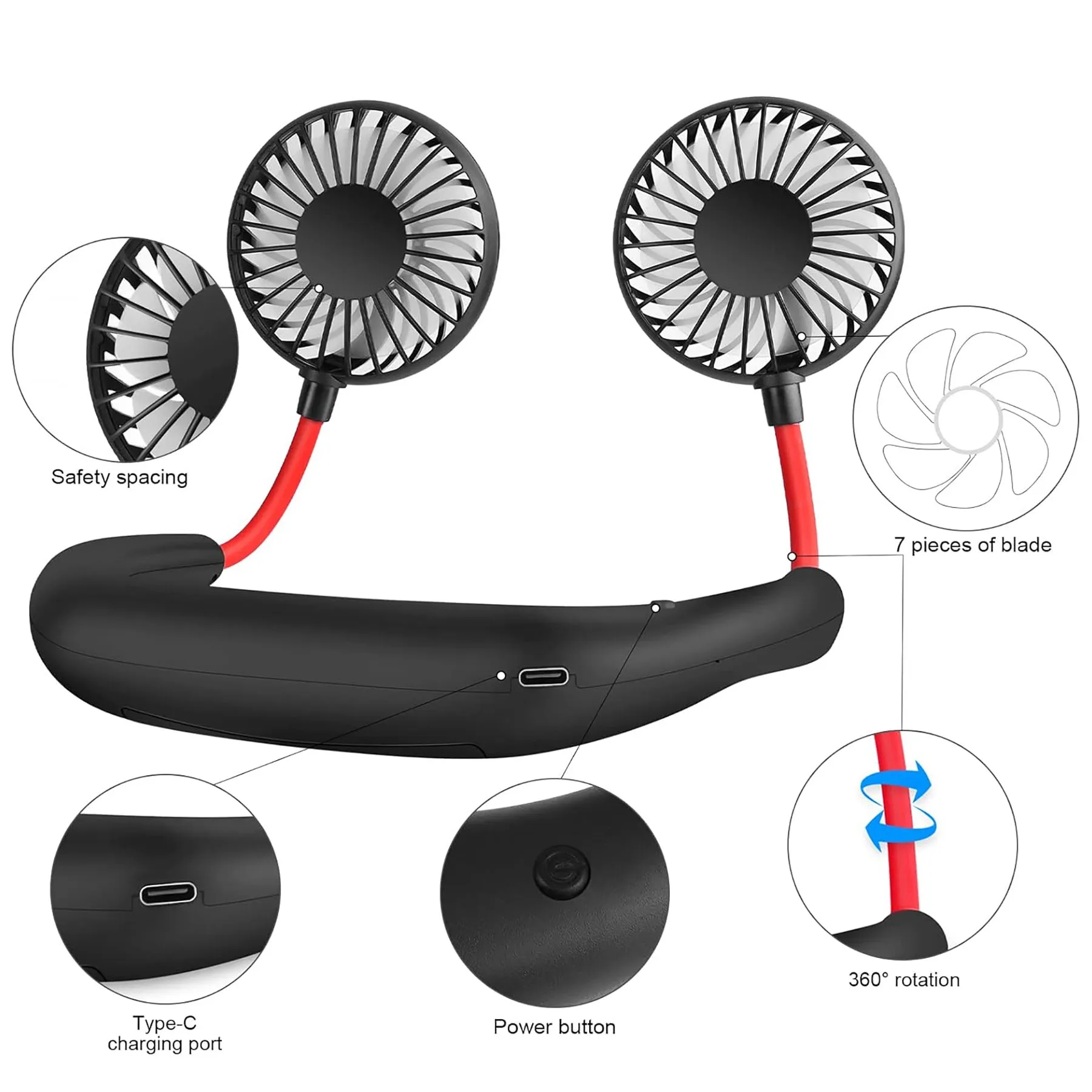 Dual Breeze Hands Free Neck Fan 6