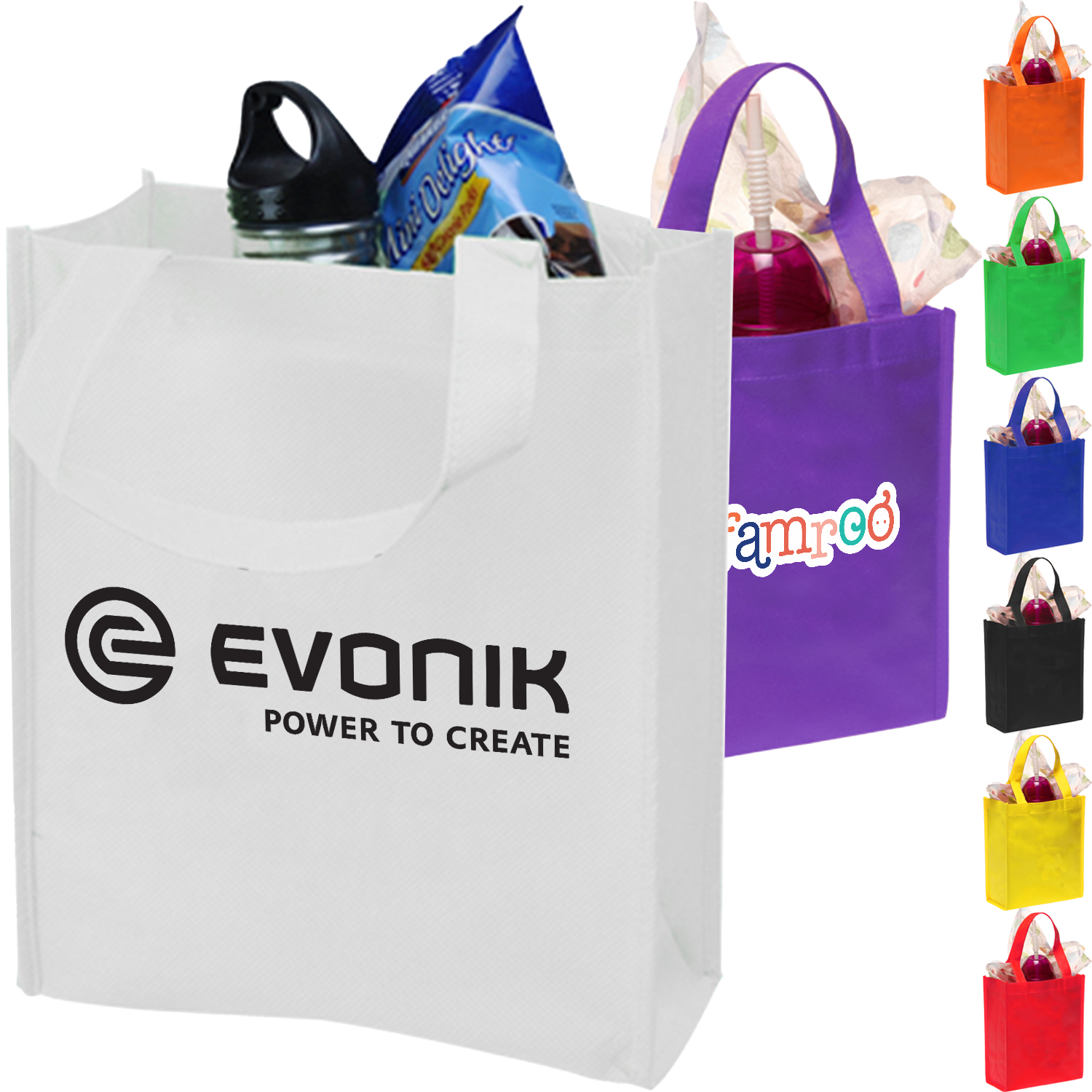 Recyclable Gift Bag Non-Woven Tote Bag W/ Gusset USA Decorated (8.15" X 10" X 3.5") 2