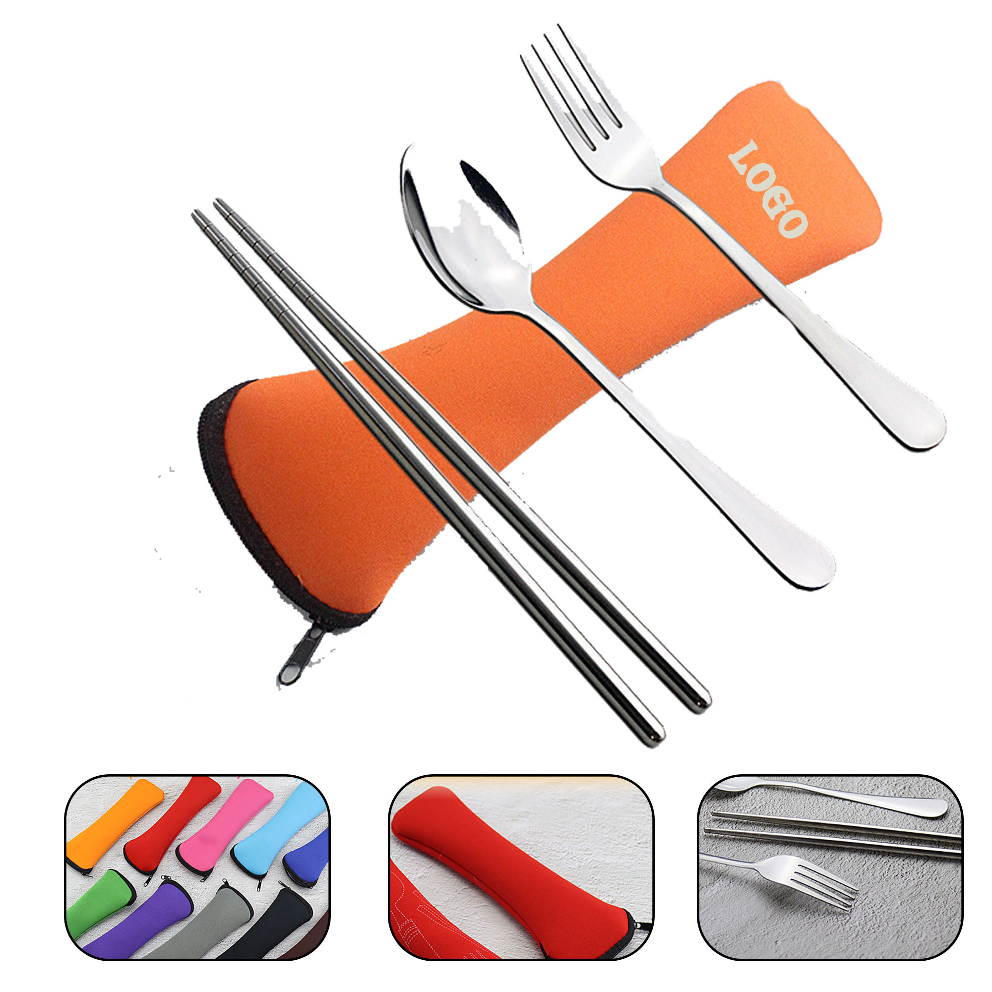 3-in-1 Stainless Steel Travel Cutlery Set 2