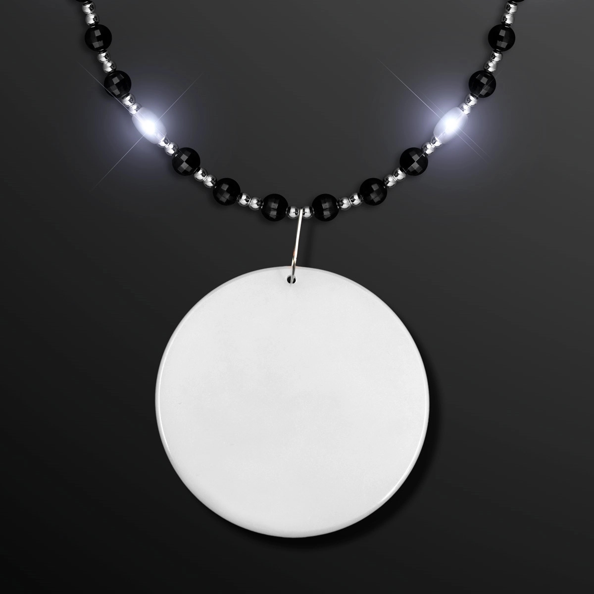 Black Tie Light Beads With Medallion 2