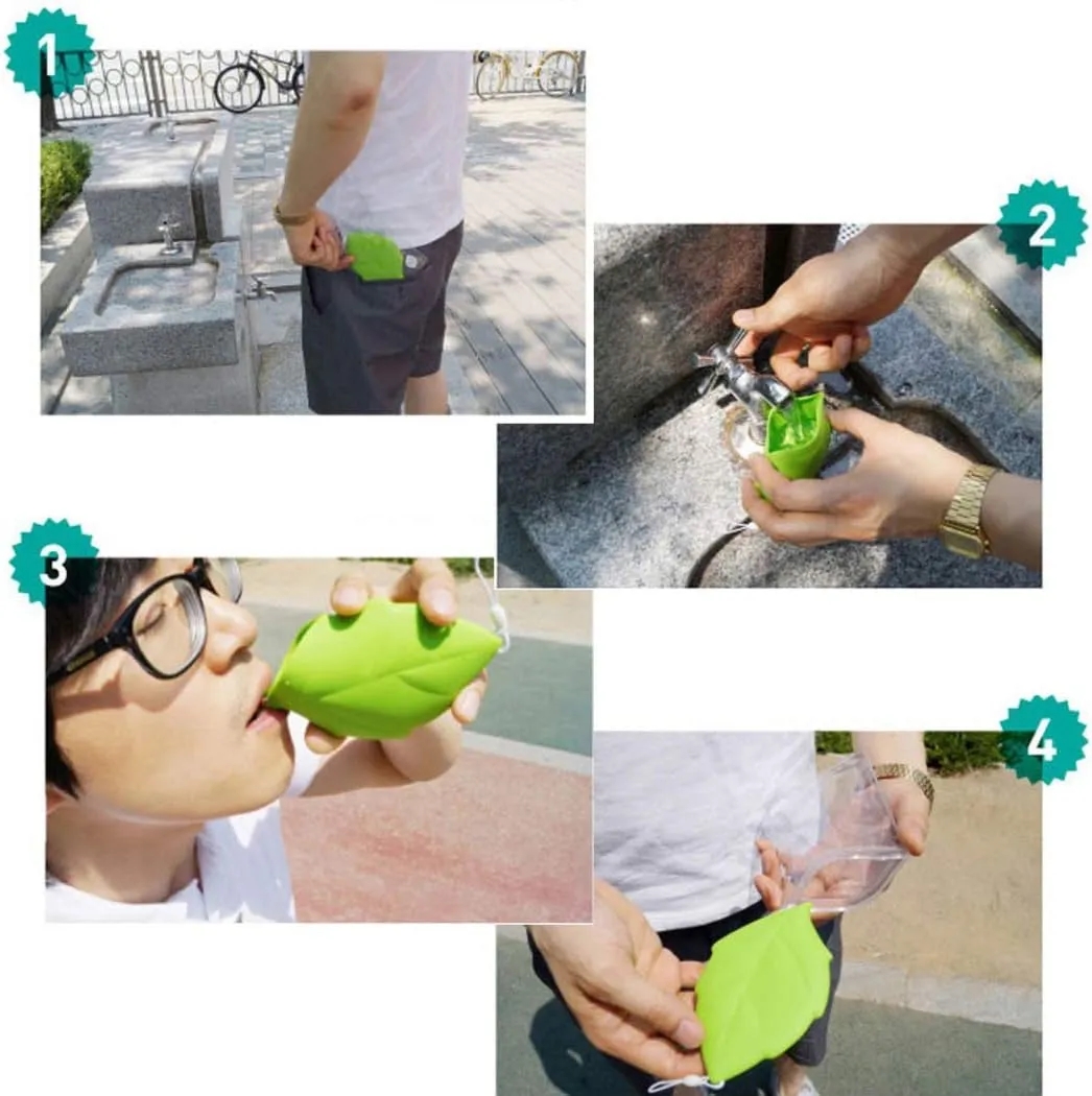 Portable Silicone Leaf-shaped Drinking Cup 7