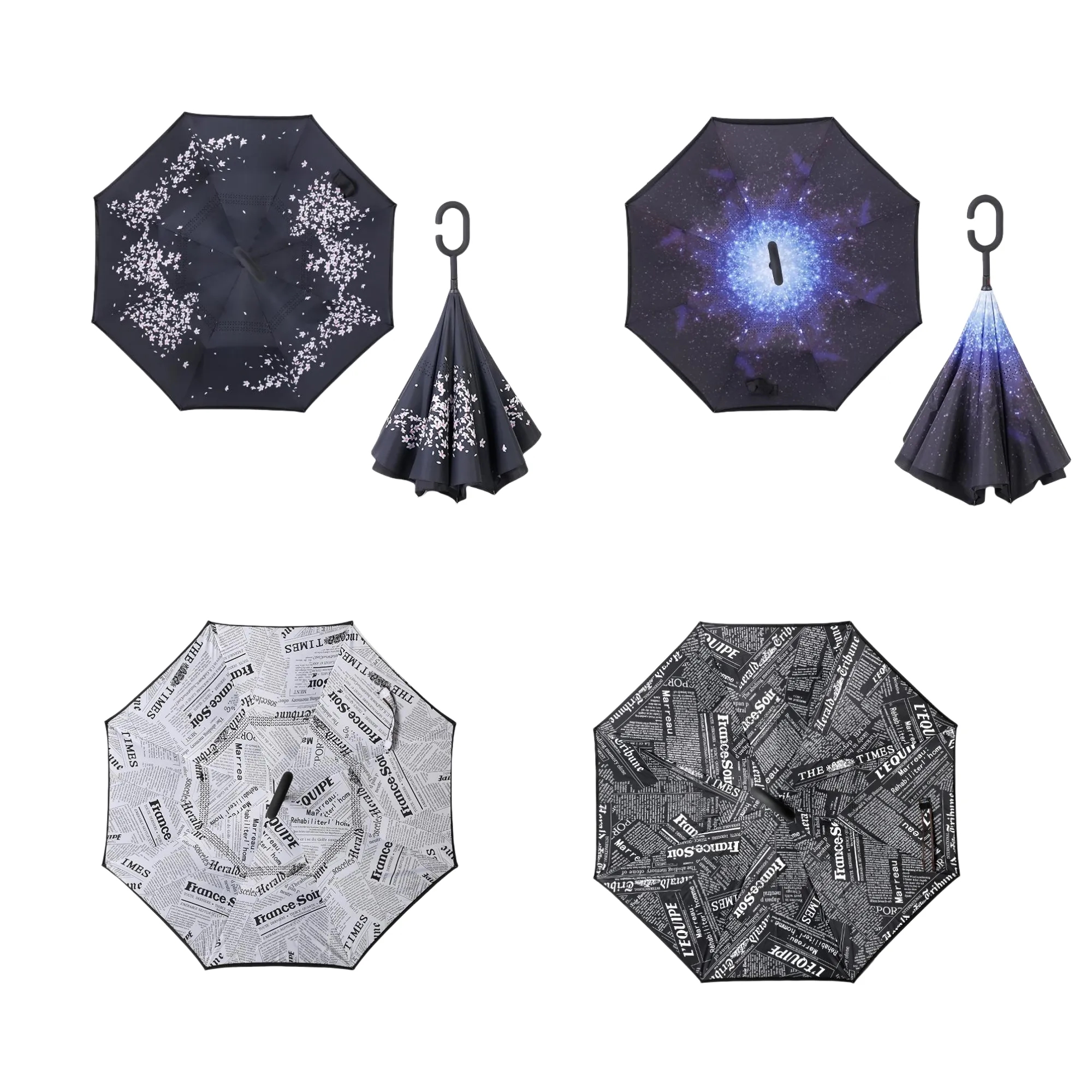 Reverse Folding Umbrella Compact Inverted Windproof 6